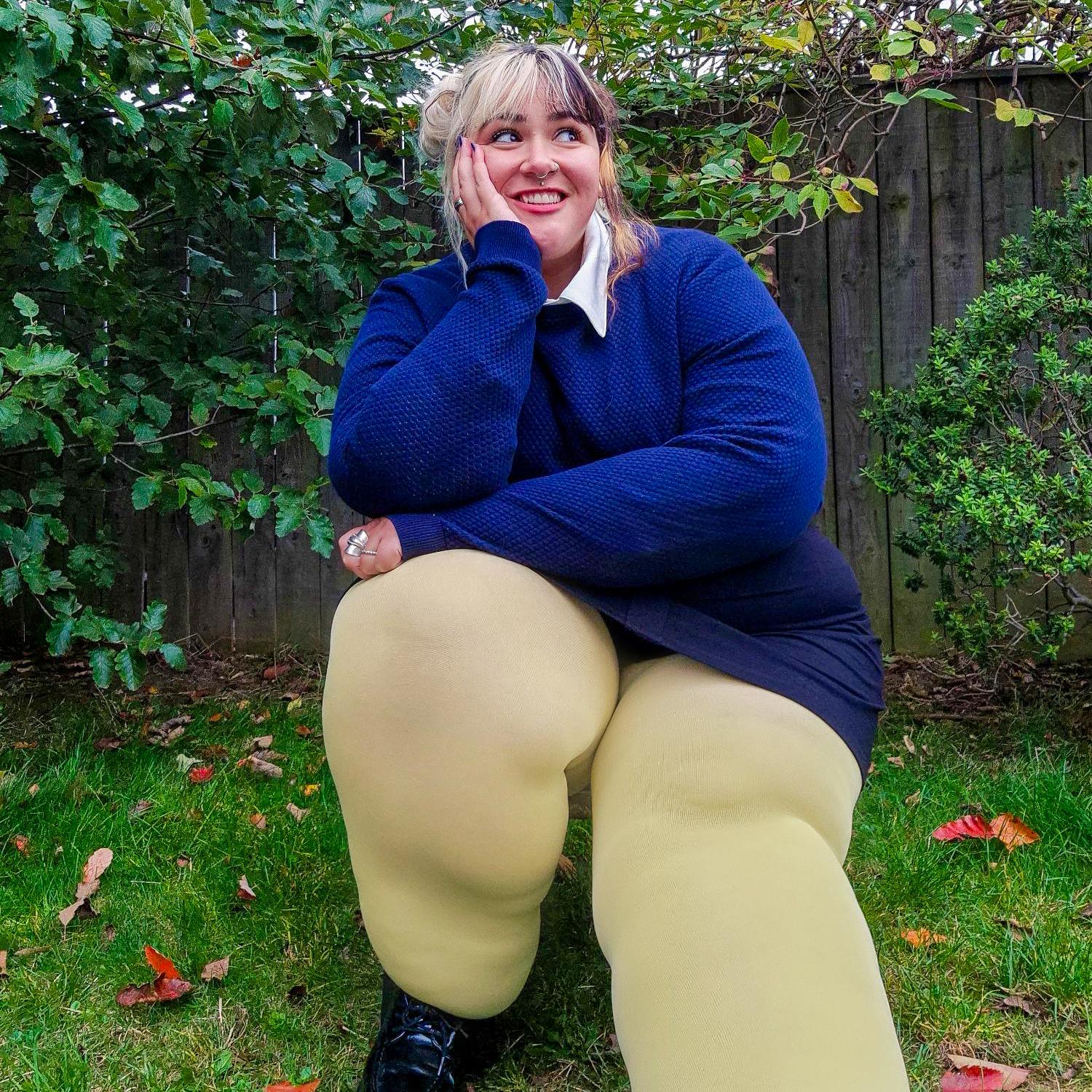 Super Opaque 120 Den Tights - Butter - Image 14
