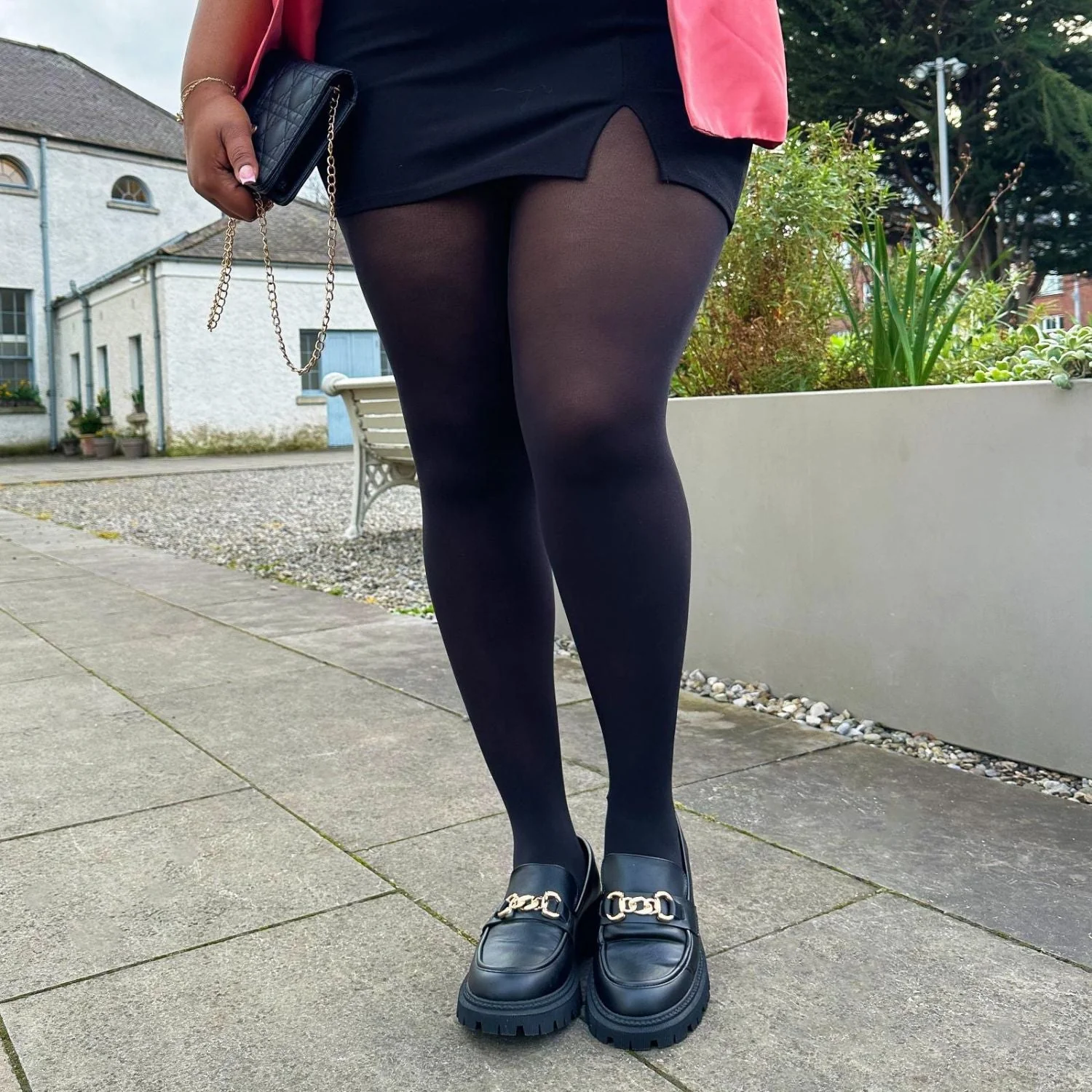 Semi-Opaque 50 Den Tights - Black - Image 4