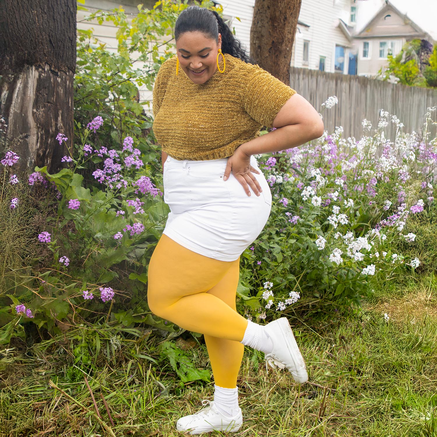 Semi-Opaque 50 Den Tights - Mimosa - Image 6