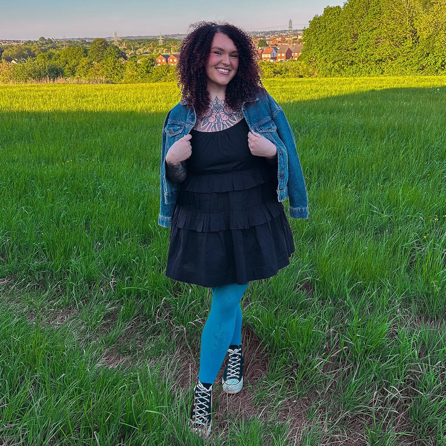 Semi-Opaque 50 Den Tights - Petrol Blue - Image 2