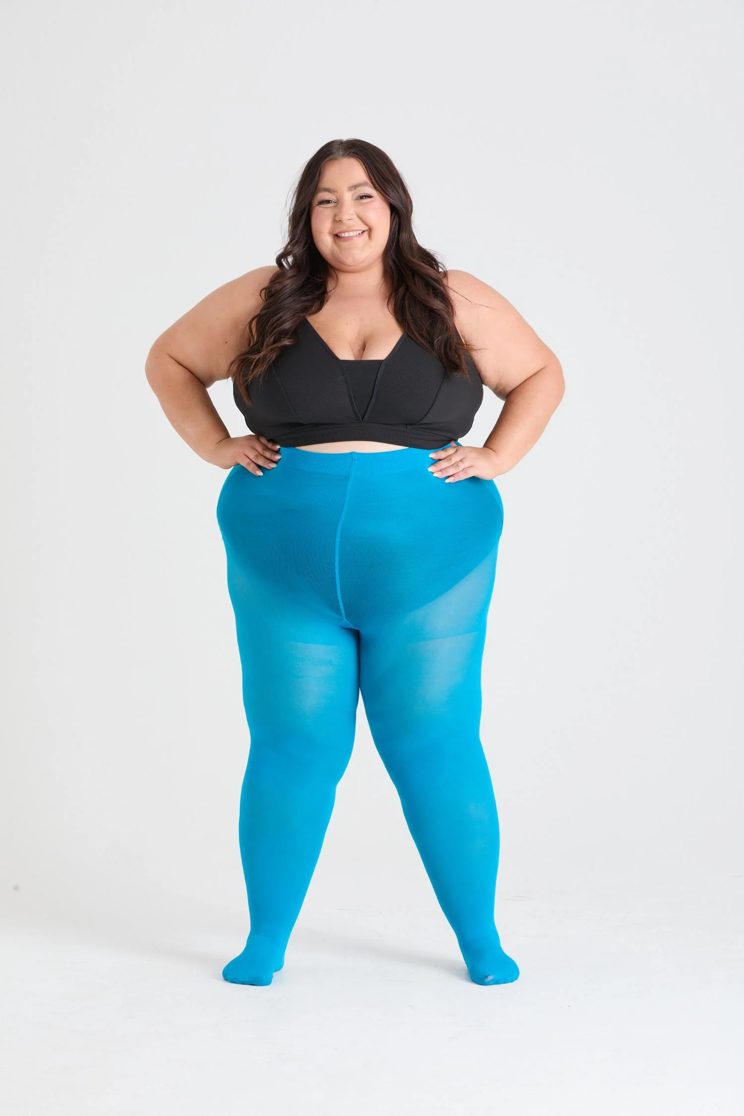 Semi-Opaque 50 Den Tights - Petrol Blue - Image 6