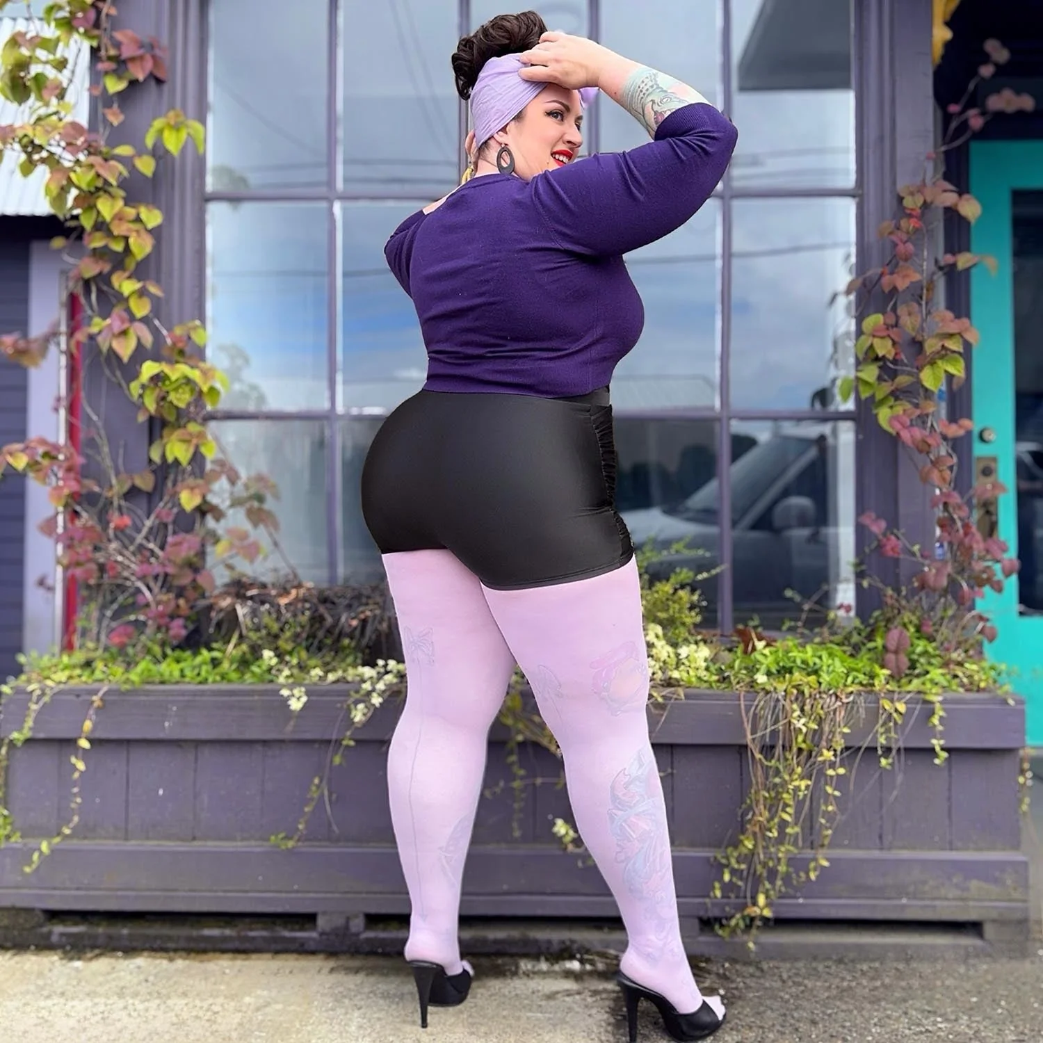 Semi-Opaque 50 Den Tights - Wisteria - Image 6