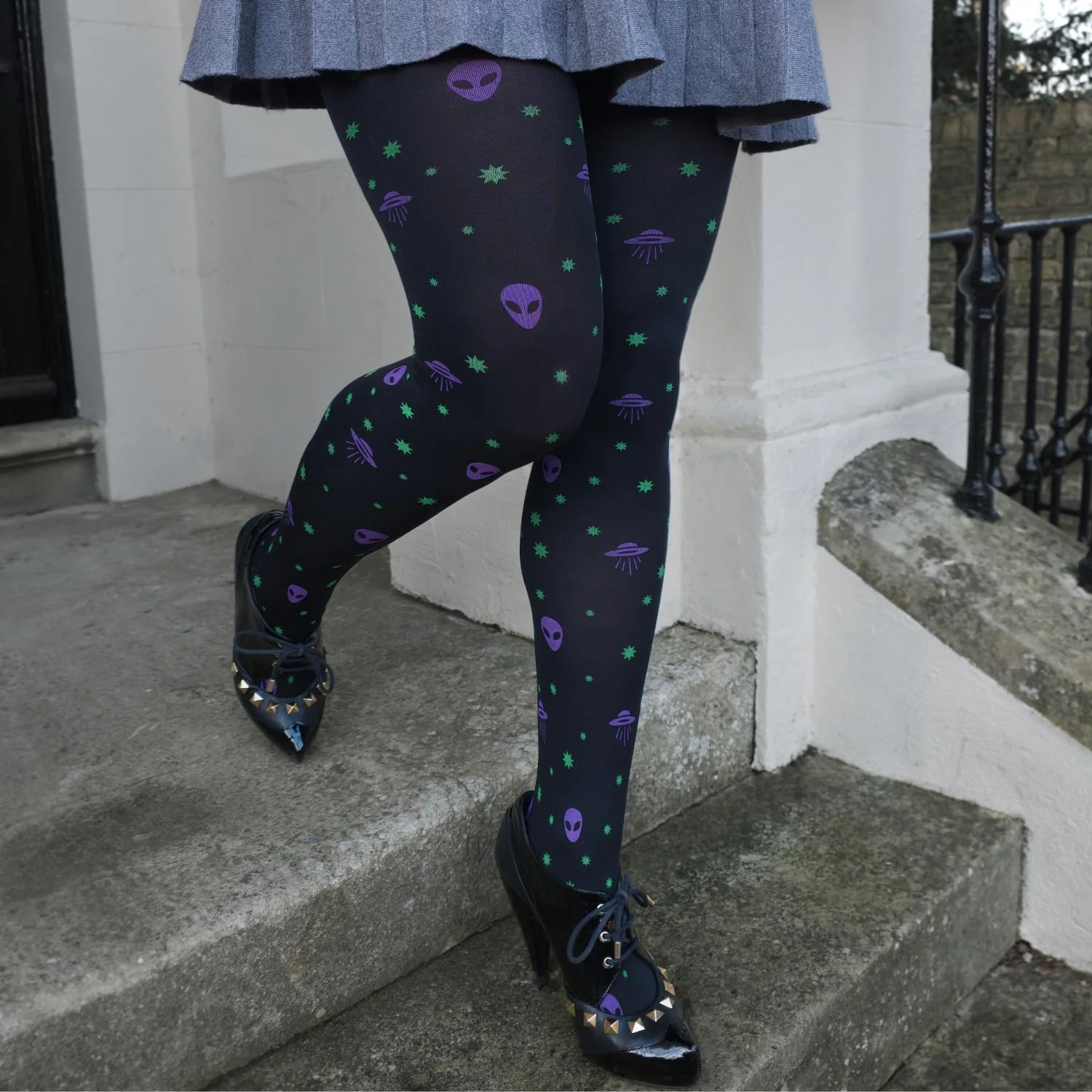 80 Denier Opaque Tights - Aliens