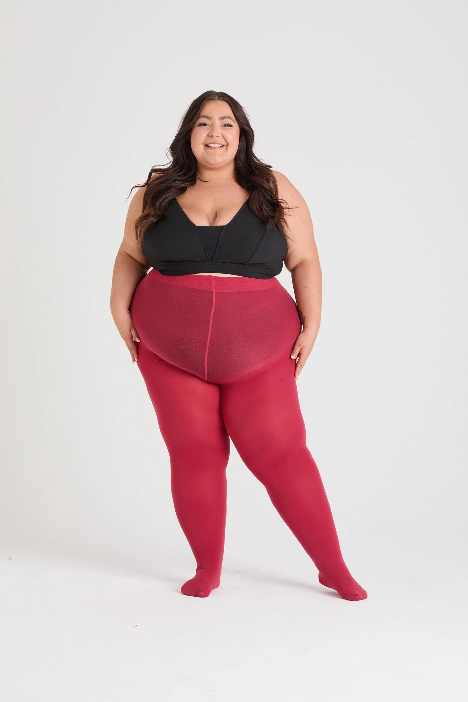 Opaque 80 Den Castor Oil Tights - Blood Red - Image 8