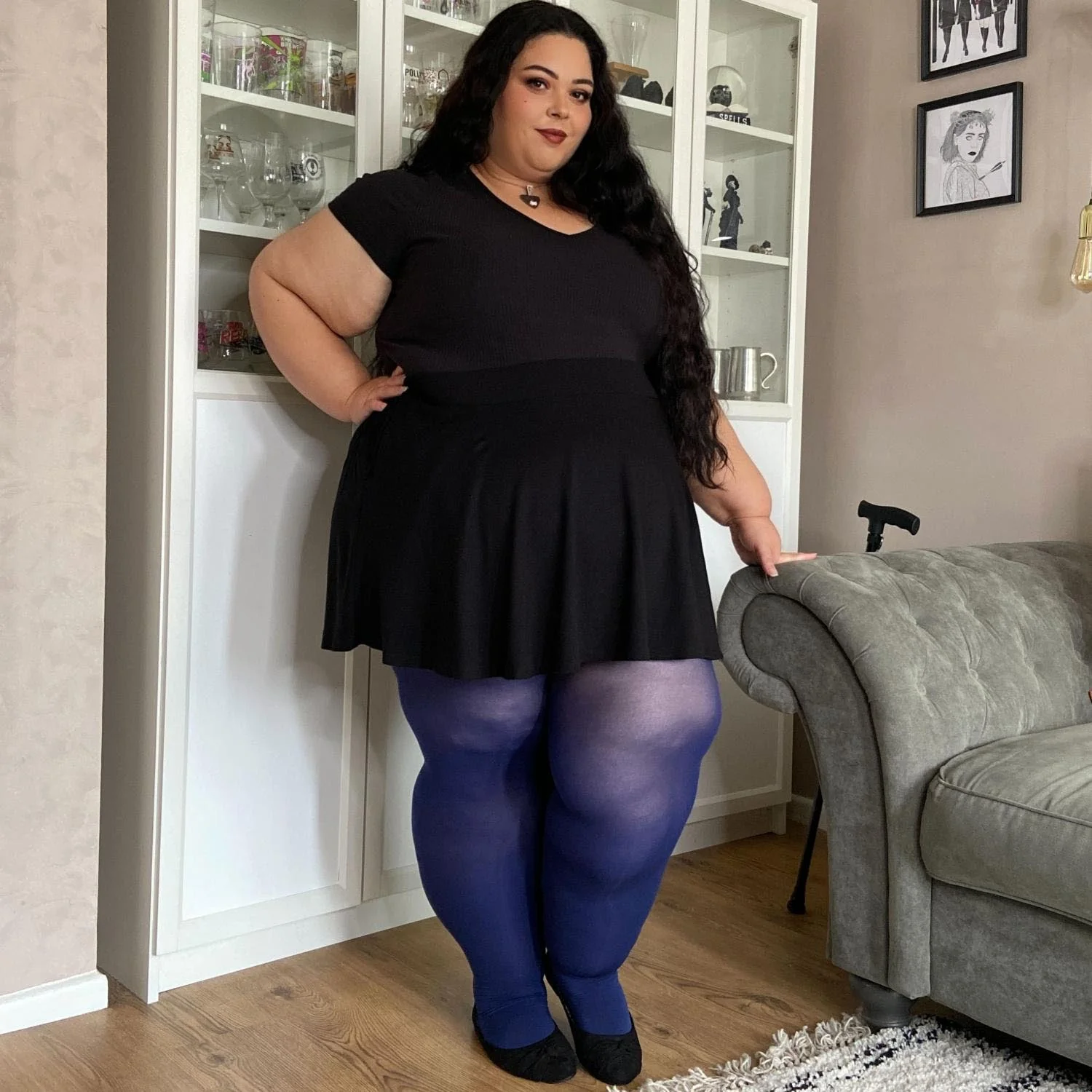 Opaque 80 Den Castor Oil Tights - Navy - Image 2
