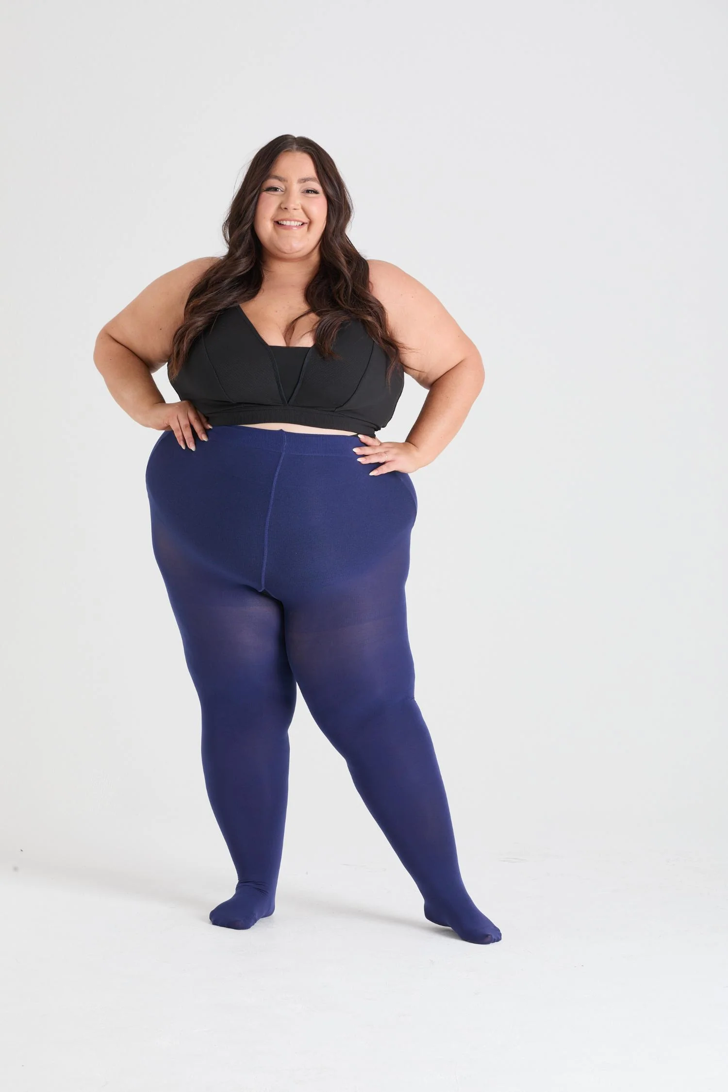 Opaque 80 Den Castor Oil Tights - Navy - Image 3