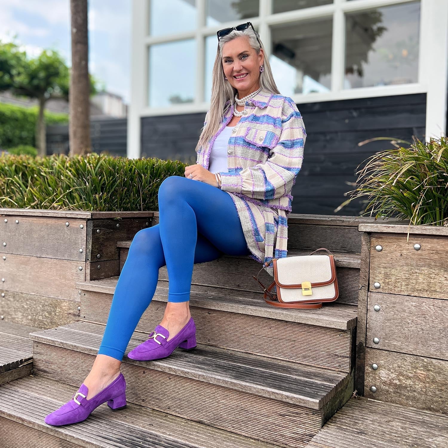 Footless Tights - Peacock - Image 2