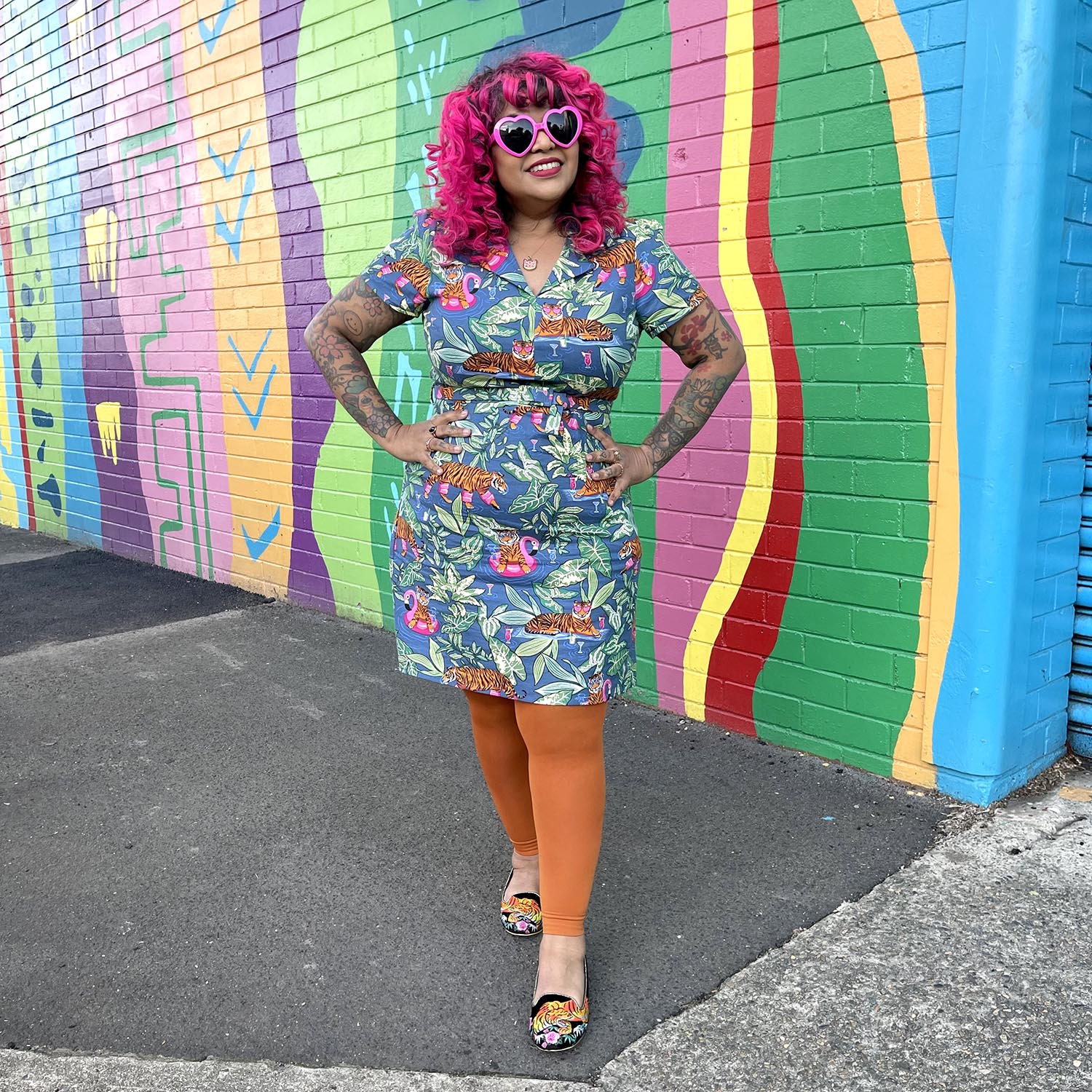 Footless Tights - Toffee Apple - Image 3