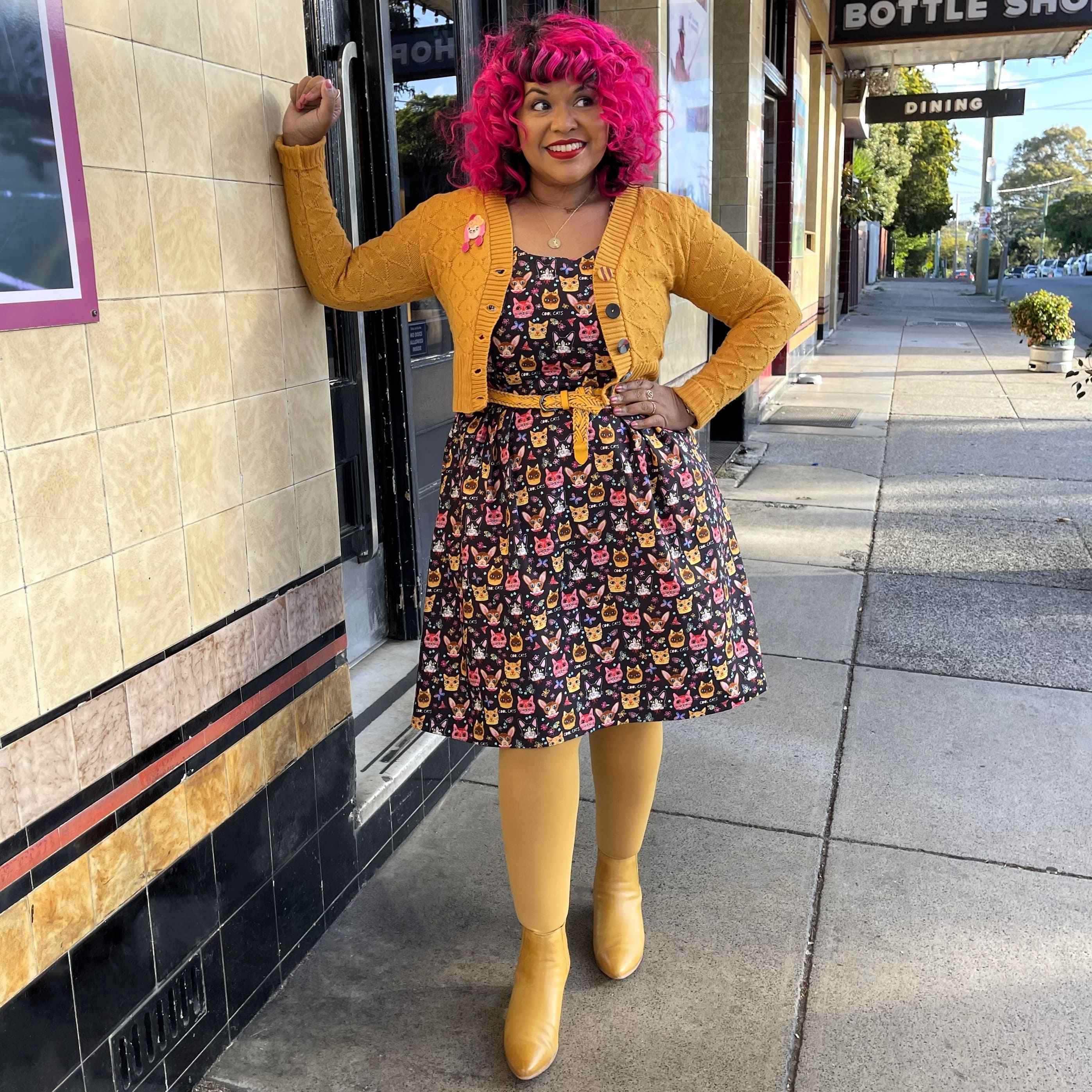 Opaque 80 Den Tights - Colonel Mustard - Image 3
