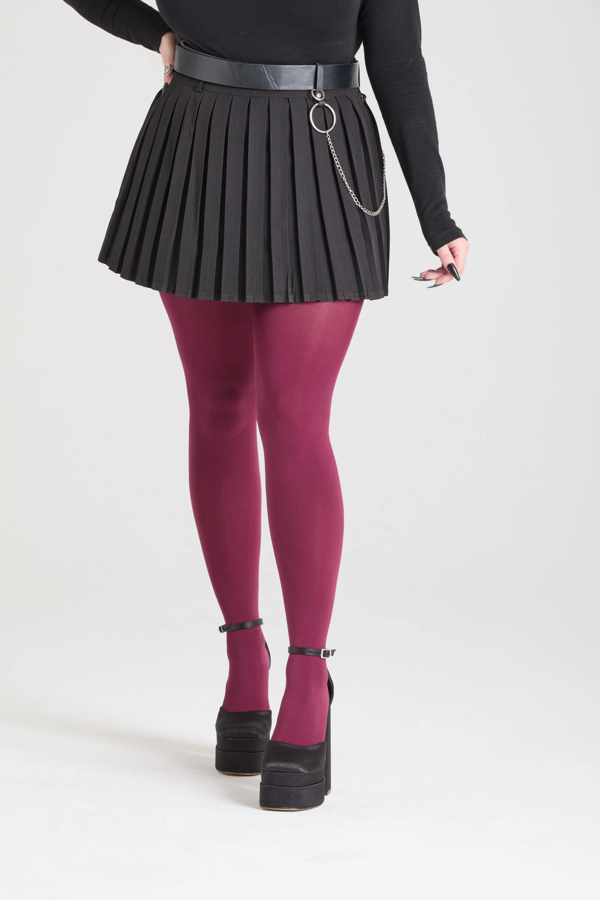 Opaque 80 Den Tights - Cherry - Image 3
