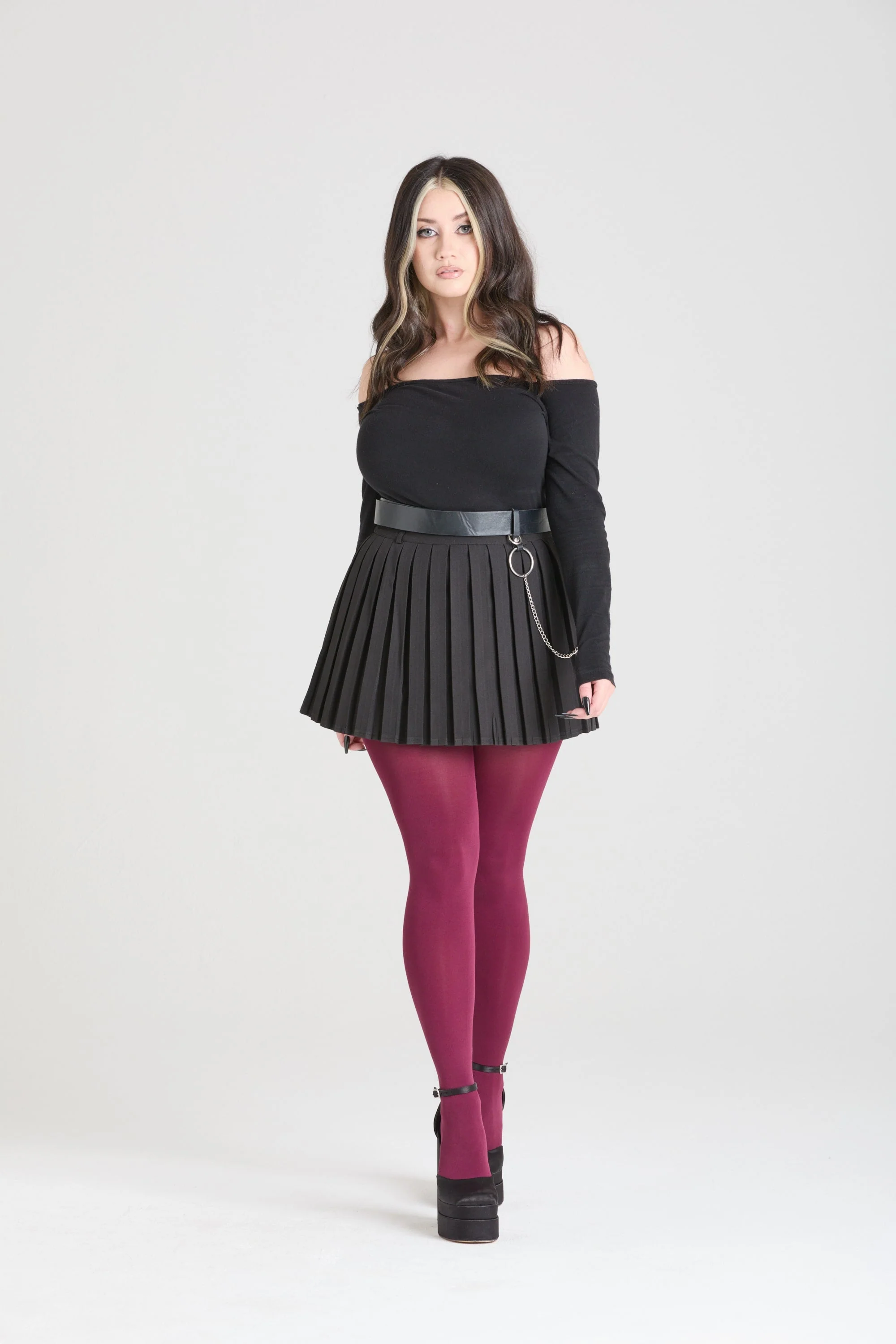 Opaque 80 Den Tights - Cherry - Image 6