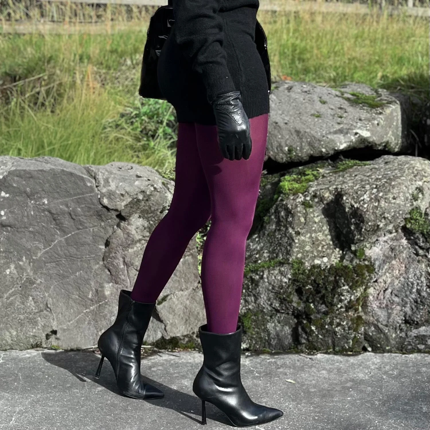 Opaque 80 Den Tights - Mulberry - Image 11