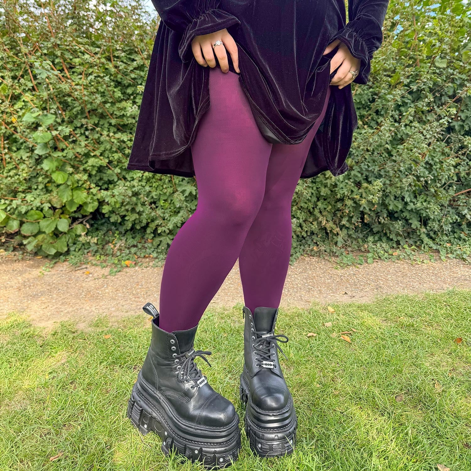 Opaque 80 Den Tights - Mulberry - Image 3