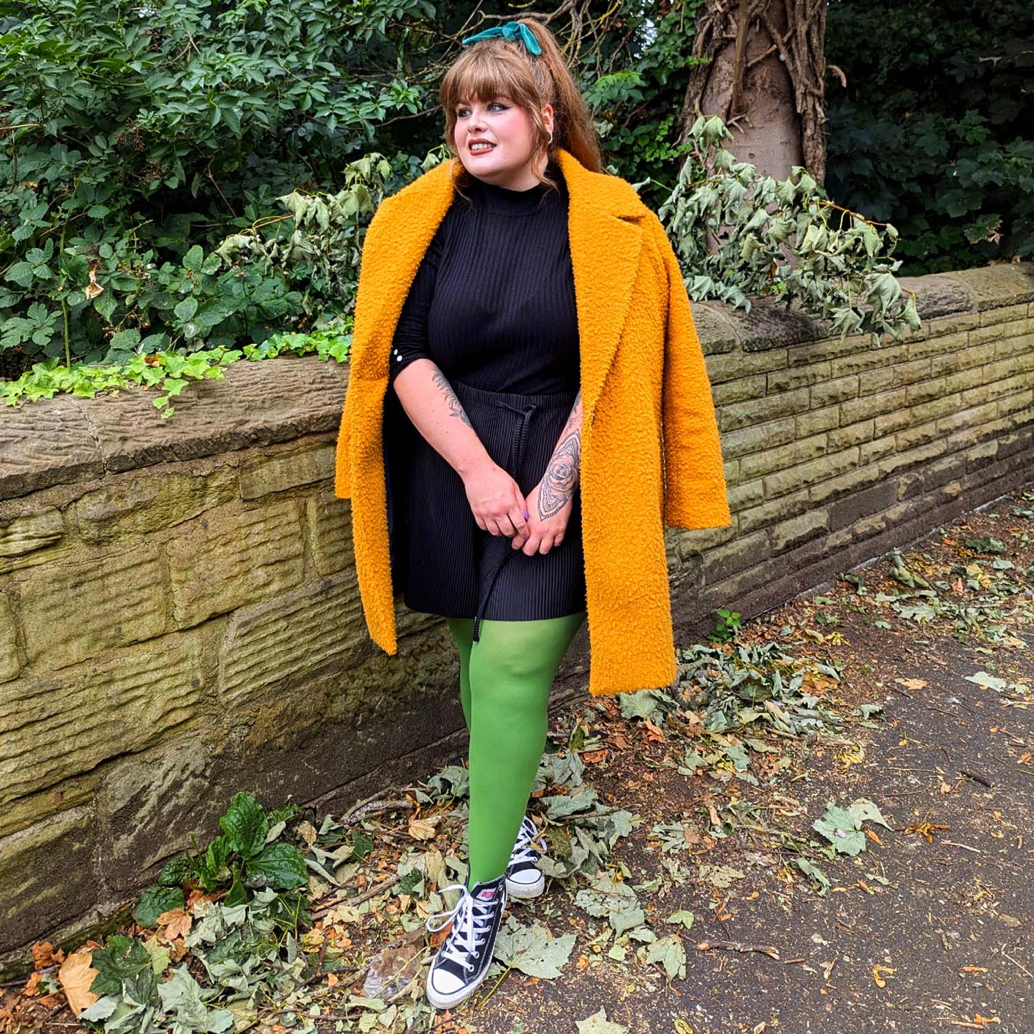 Opaque 80 Den Tights - Peas - Image 4