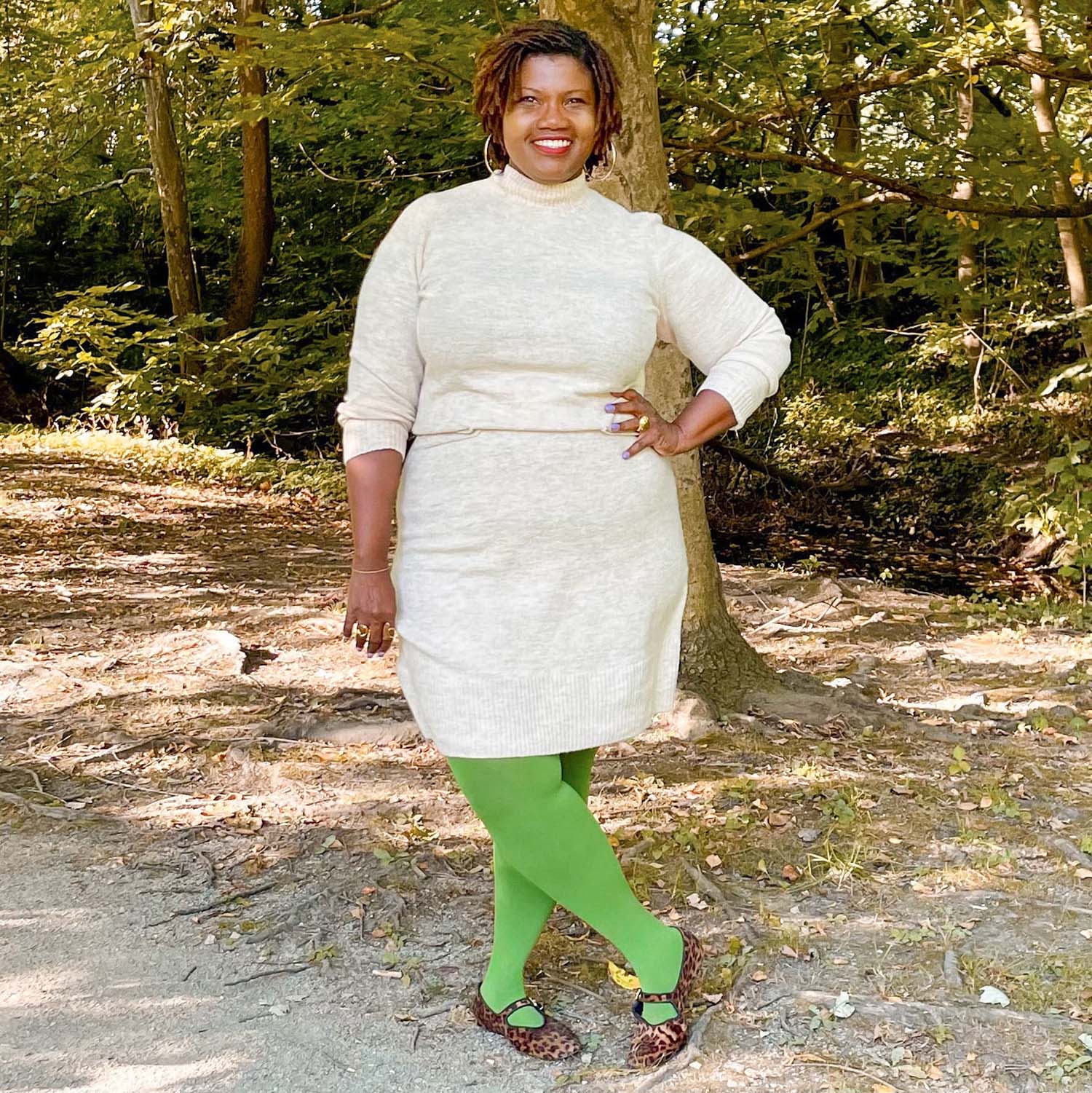 Opaque 80 Den Tights - Peas - Image 5