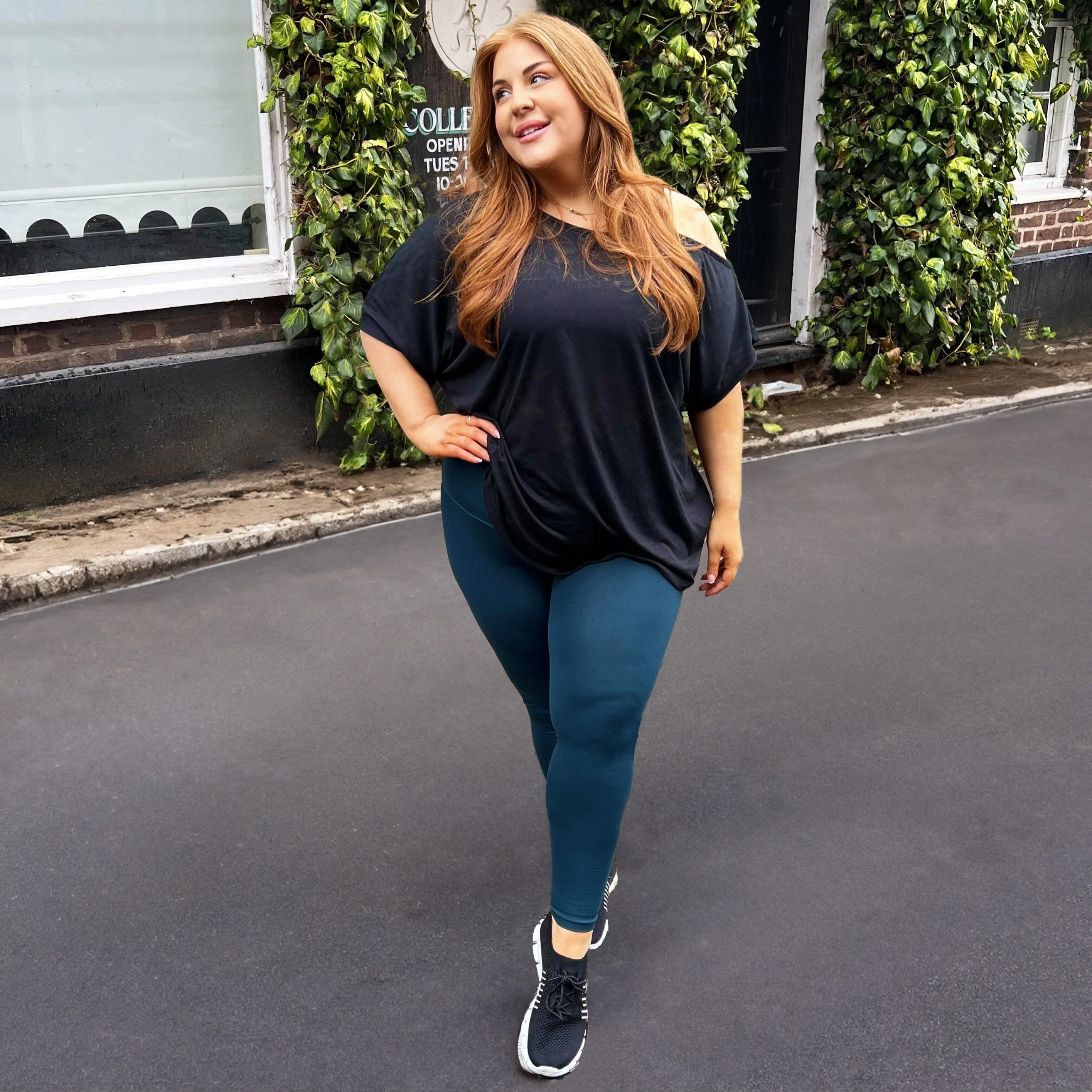 Debbie Off Shoulder Tee - Black - Image 9