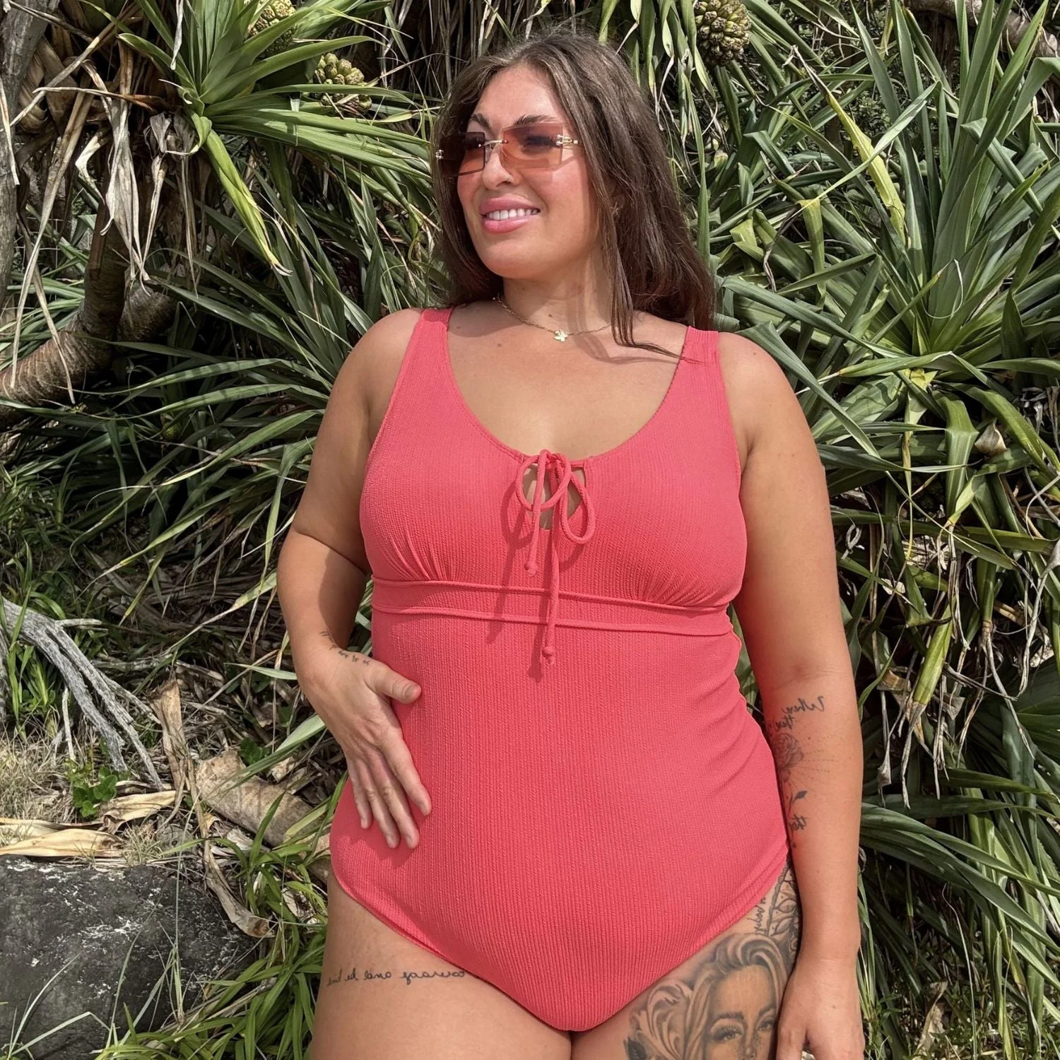 I'll Be Right Here Swimsuit - Coral - Image 3