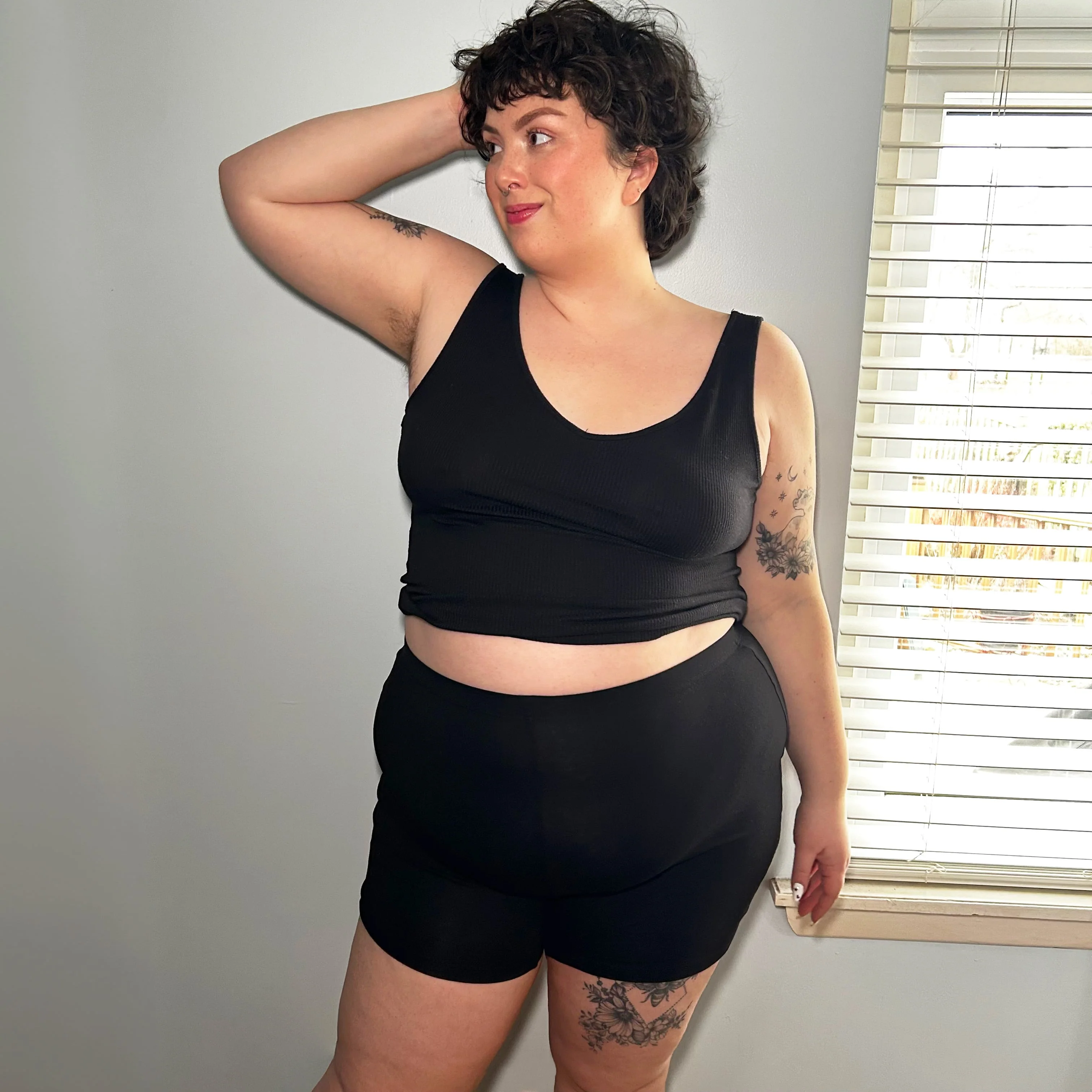 Organic Cotton Femme Boxer Shorts - Black - Image 11