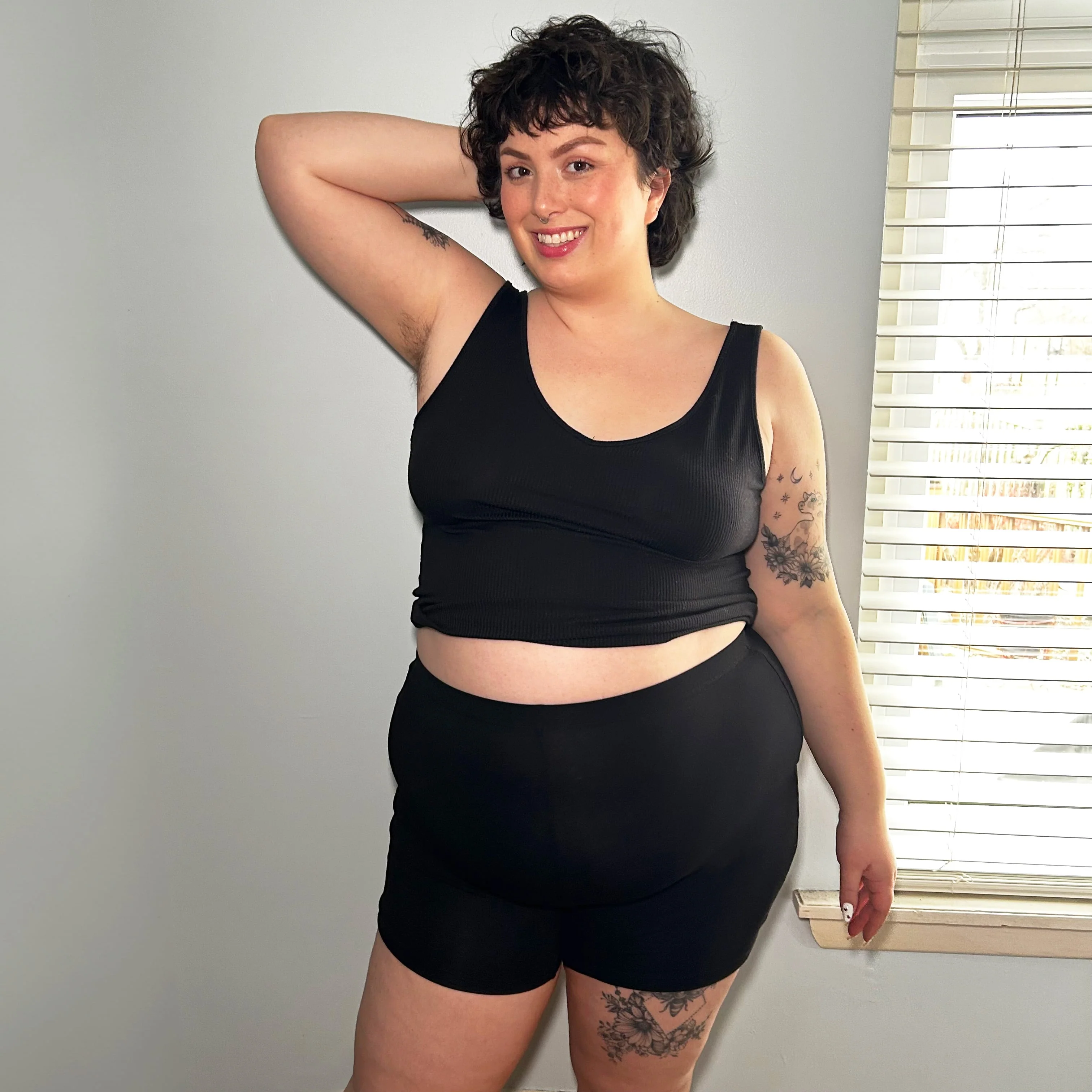 Organic Cotton Femme Boxer Shorts - Black - Image 3