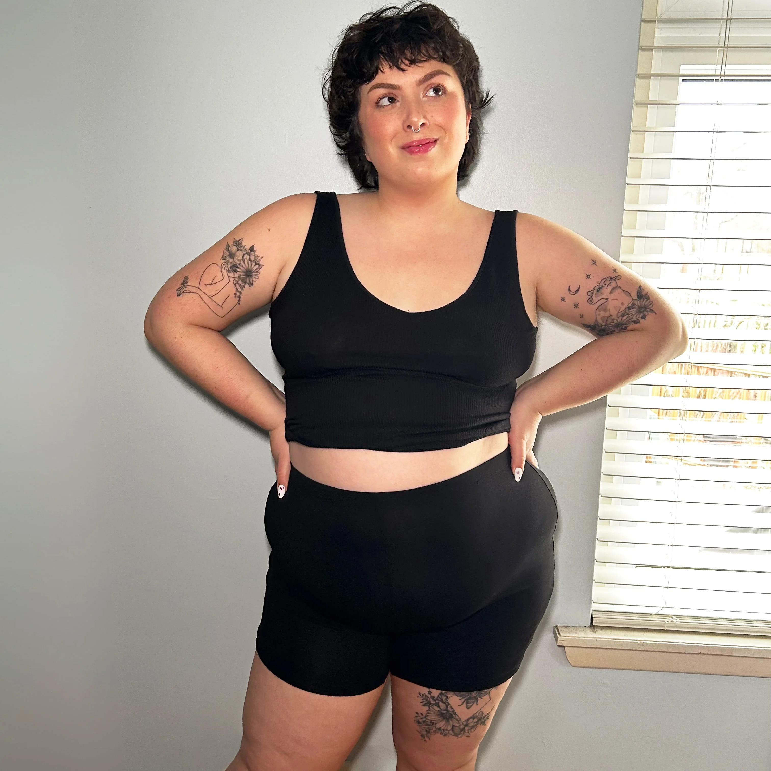 Organic Cotton Femme Boxer Shorts - Black - Image 8