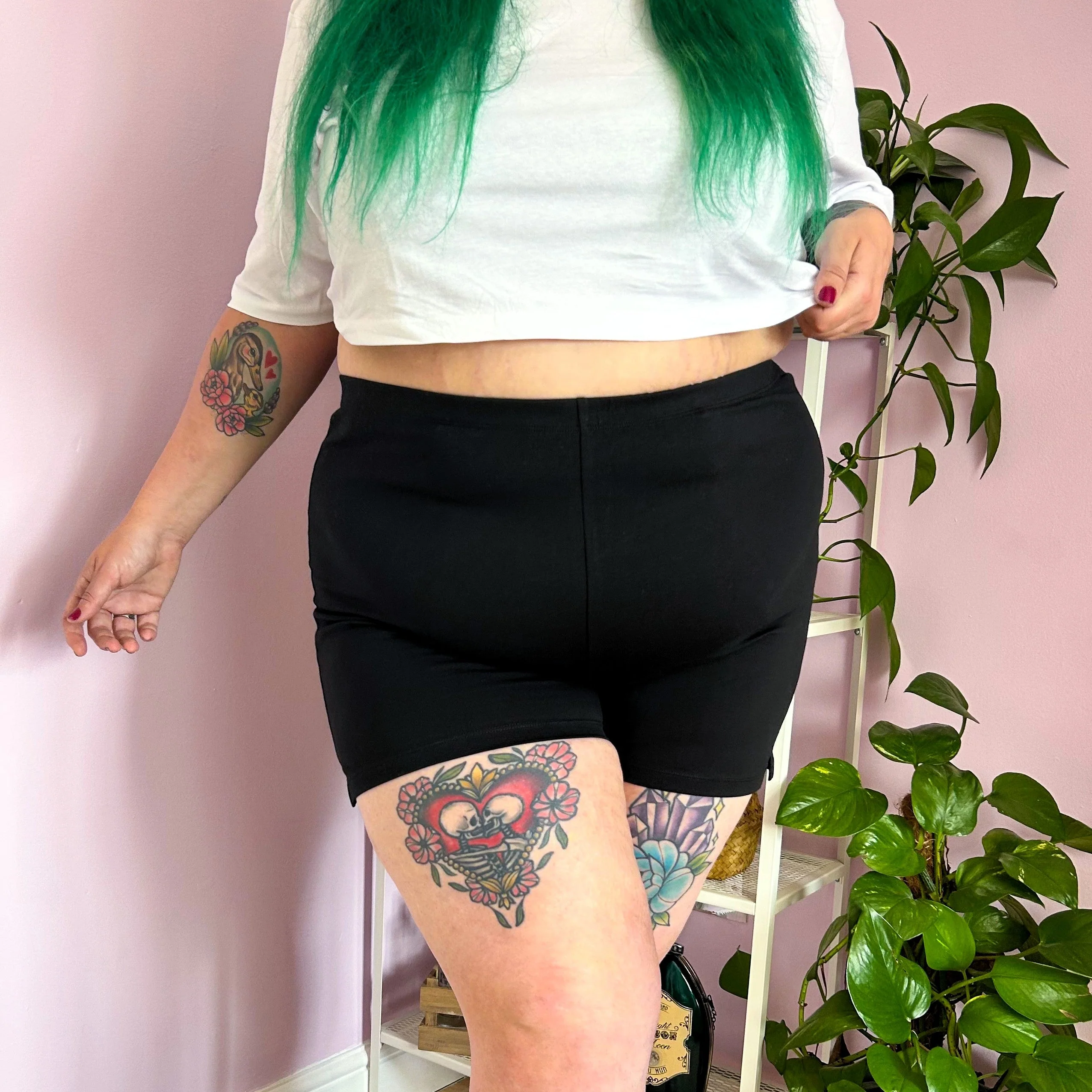 Organic Cotton Femme Boxer Shorts - Black - Image 9