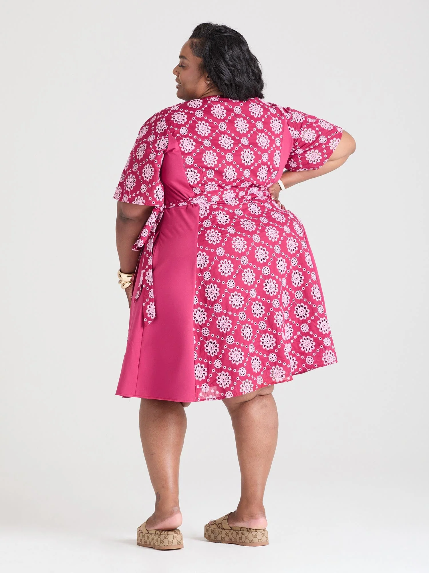 Broderie Anglaise Wrap Dress - Blood Red - Image 5