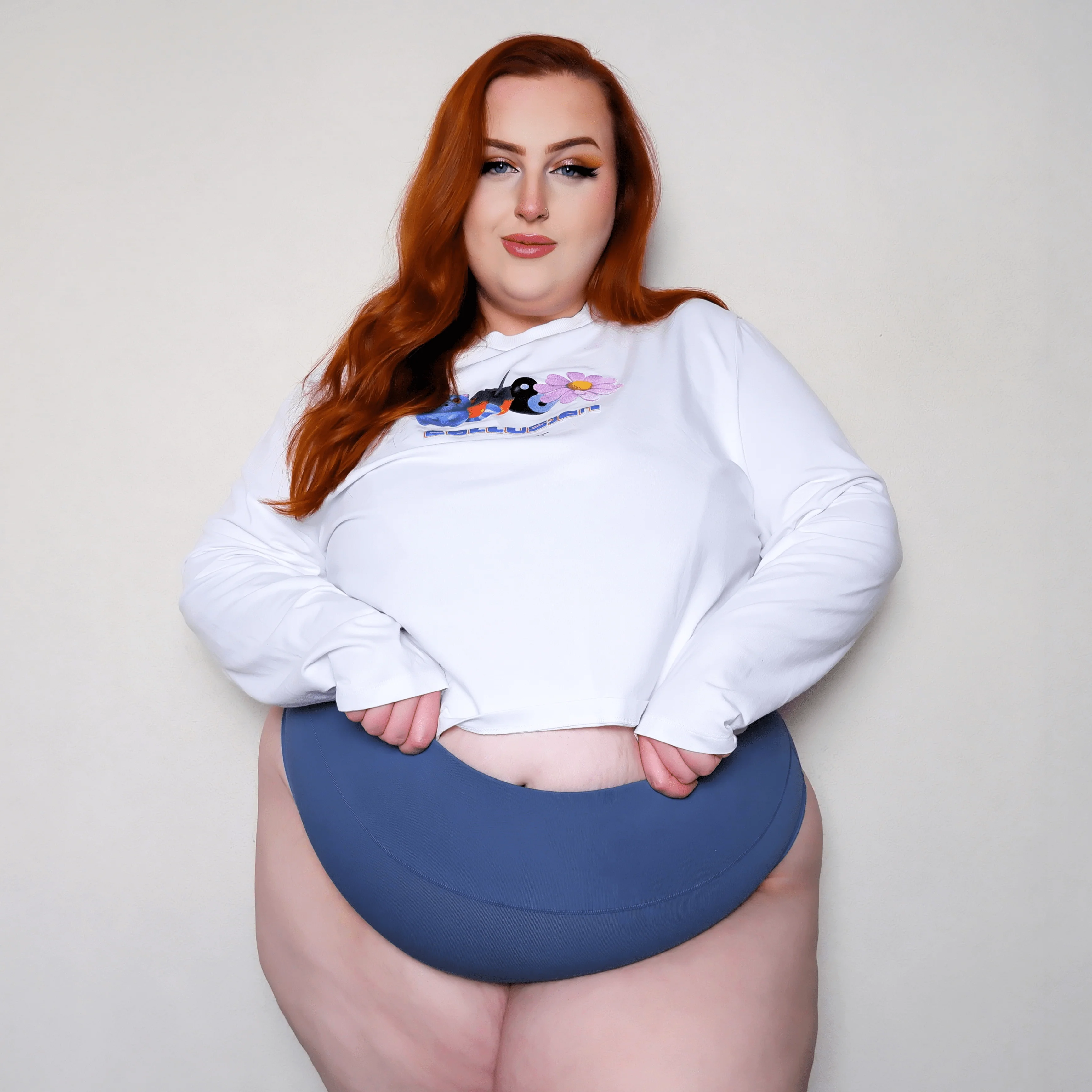 Organic Cotton Cheeky High Leg Knickers -  Denim - Image 10