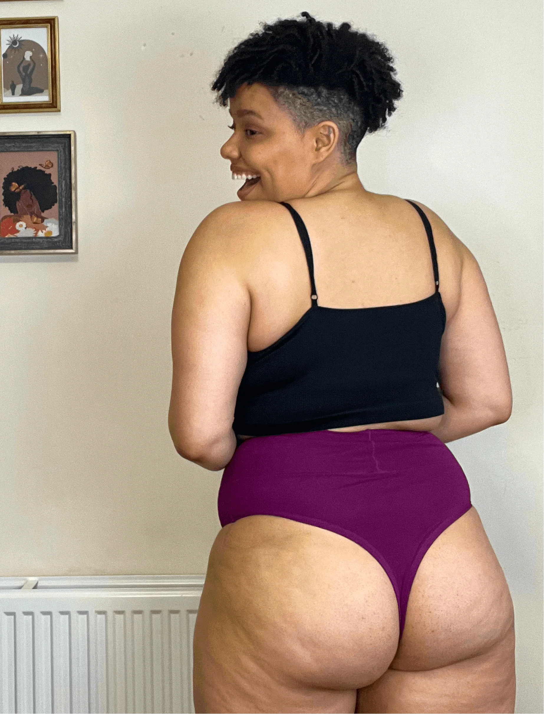 Organic Cotton Cheeky High Leg Knickers - Figgy Pudding - Image 3