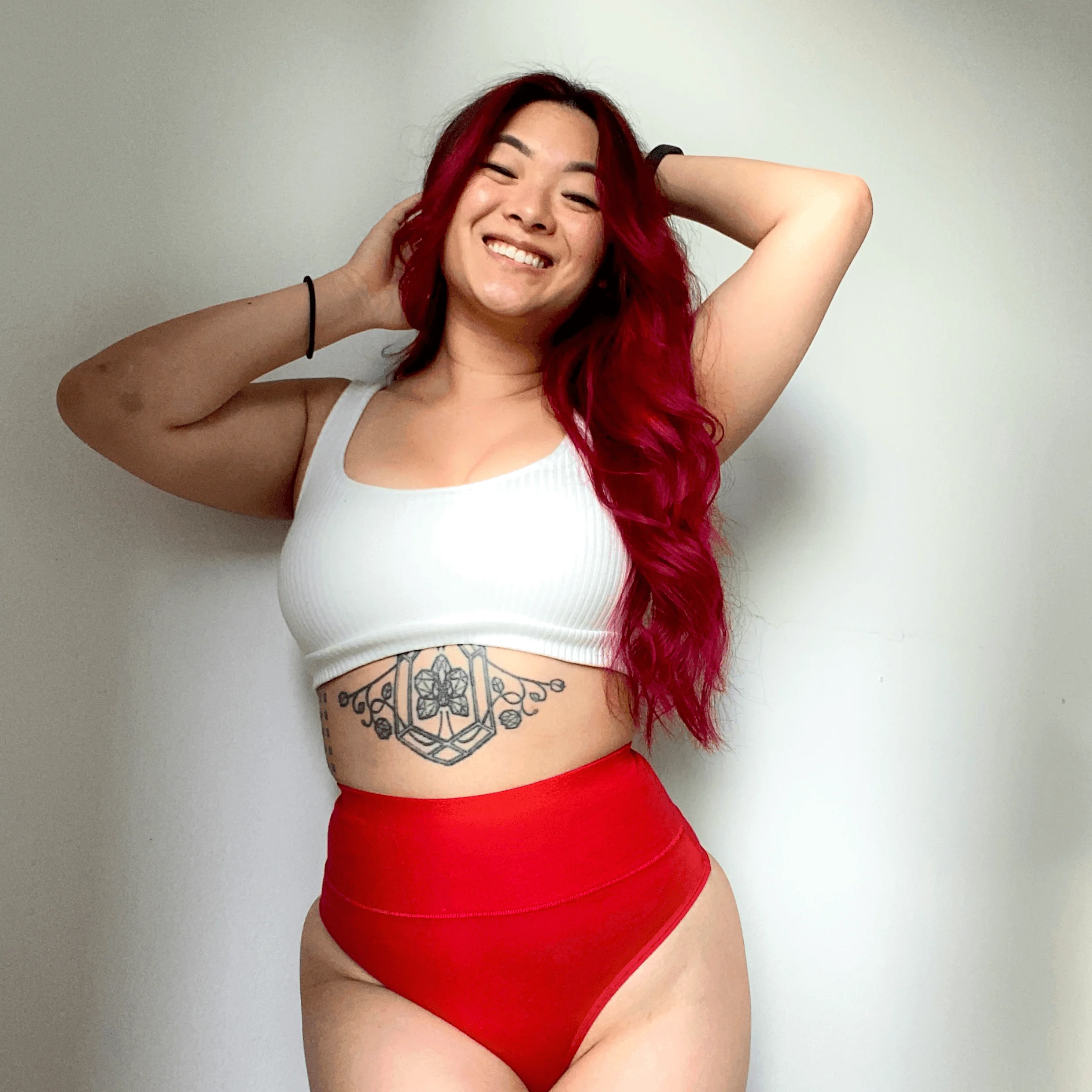 Organic Cotton Cheeky High Leg Knickers - Lobster - Image 4