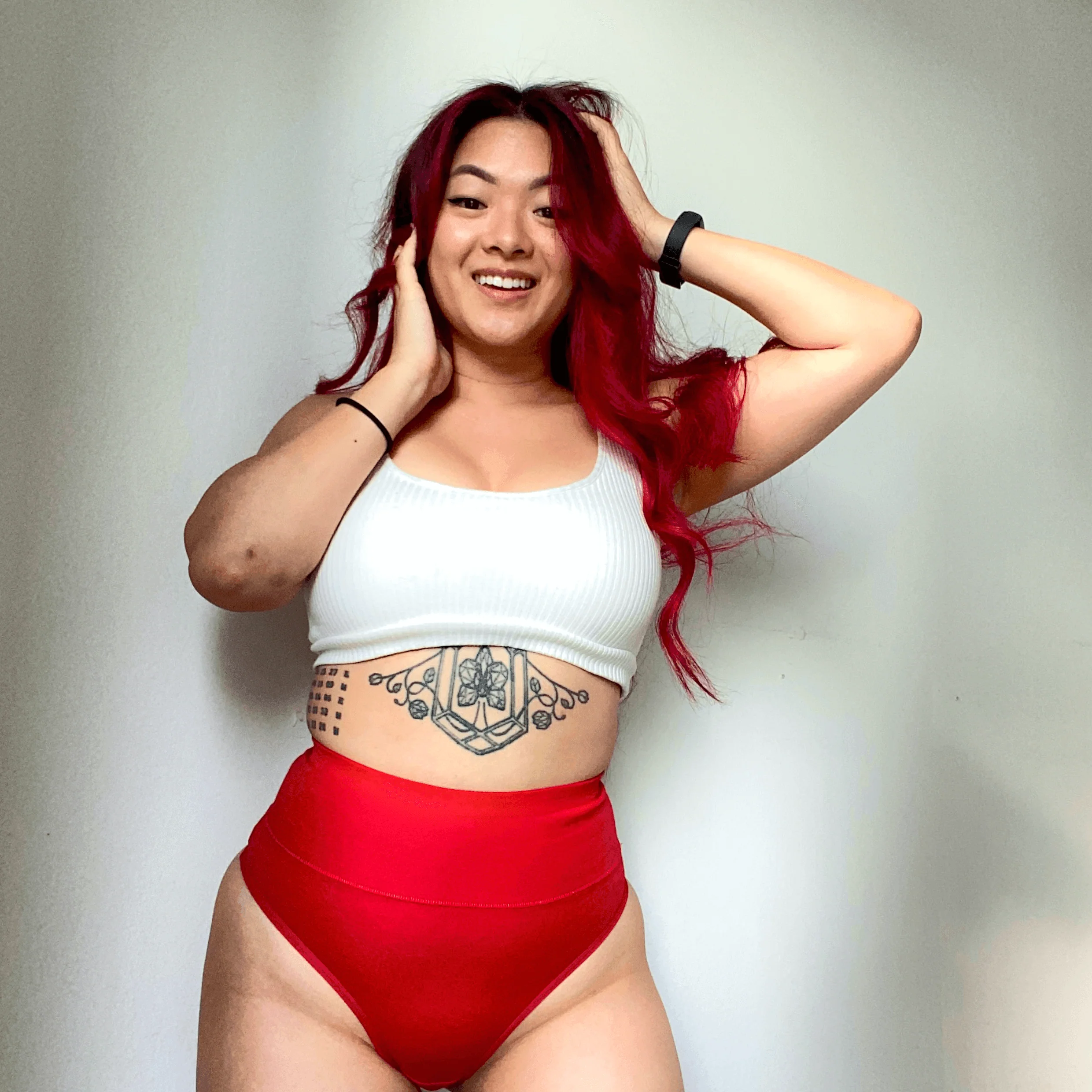 Organic Cotton Cheeky High Leg Knickers - Lobster - Image 7