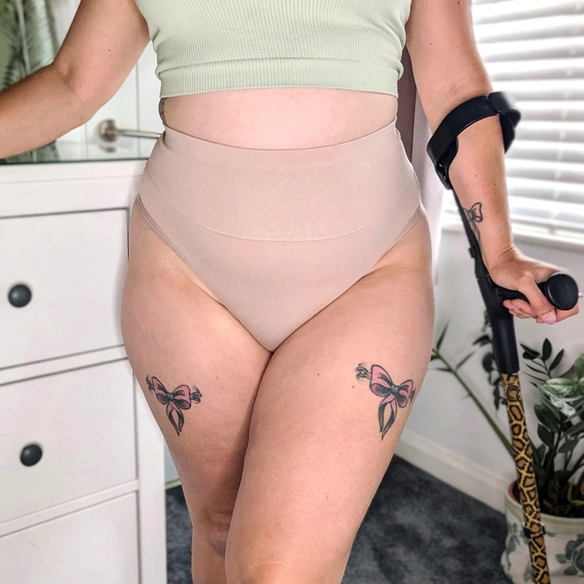 Organic Cotton Cheeky High Leg Knickers - Milk Bottle - Image 9