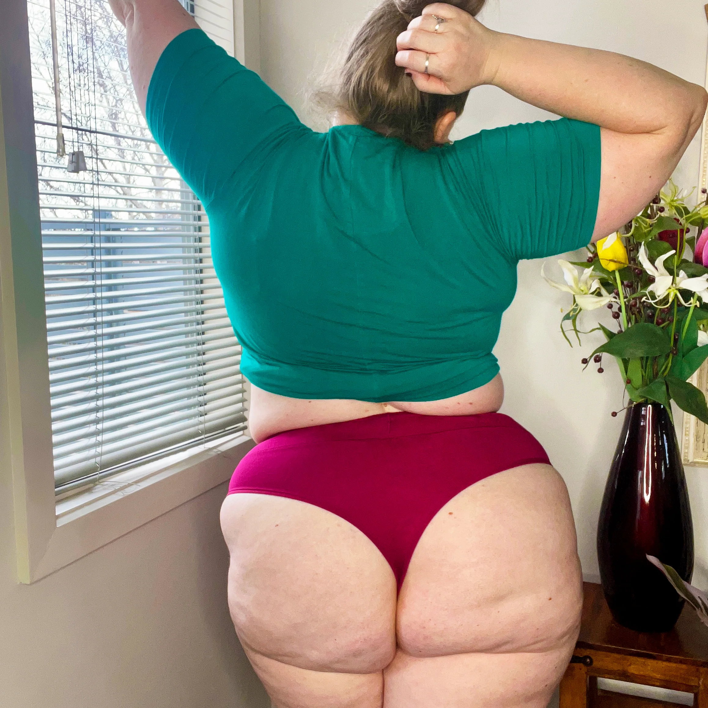 Organic Cotton Cheeky High Leg Knickers - Raspberry Pie - Image 5