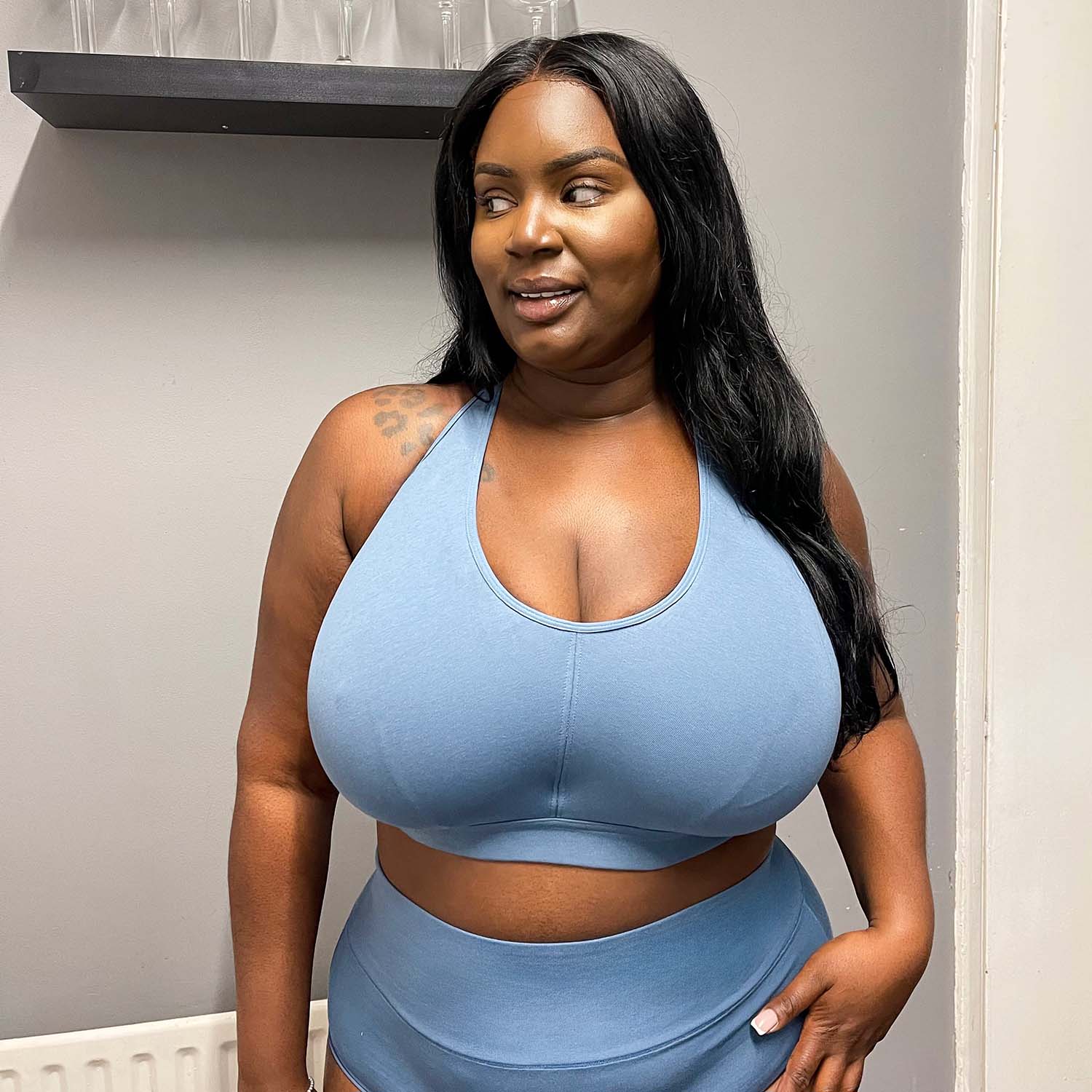Comfort Cotton Bra - Denim - Image 14