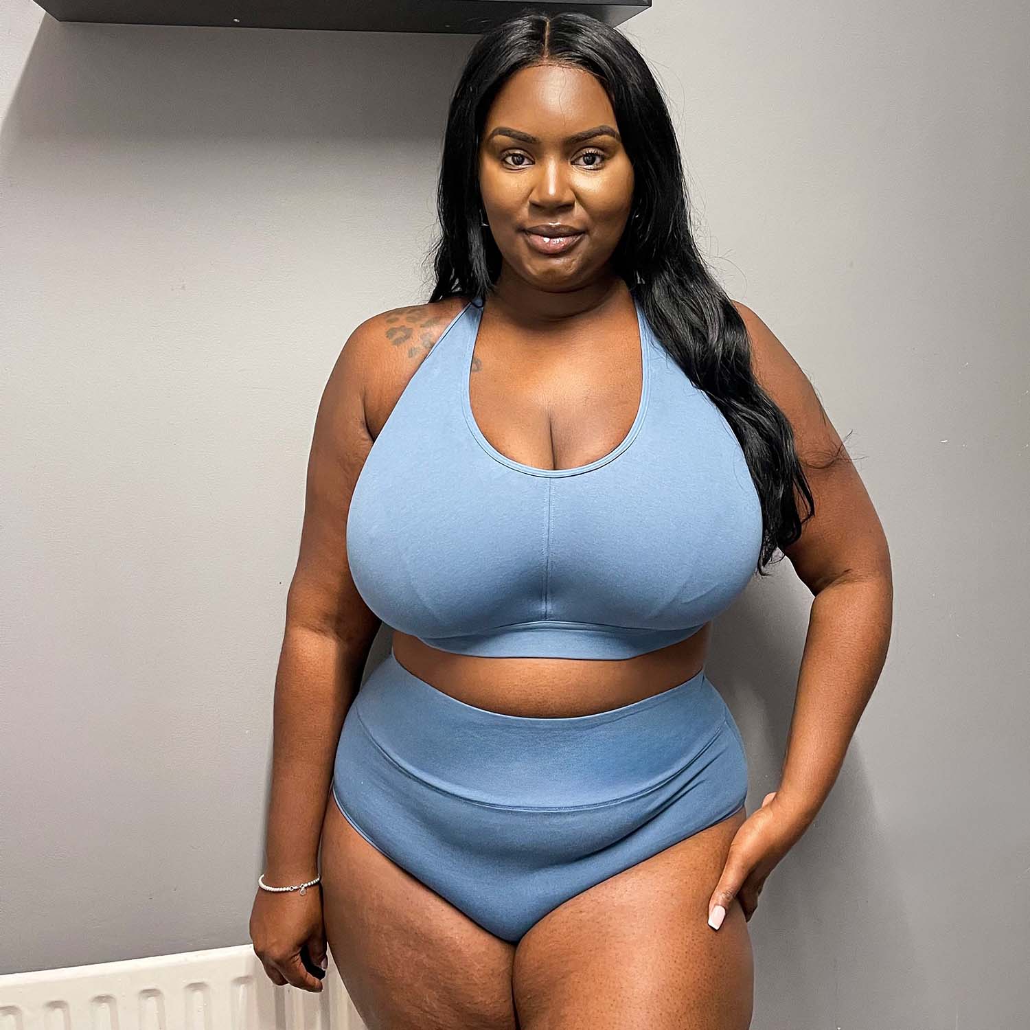 Comfort Cotton Bra - Denim - Image 17