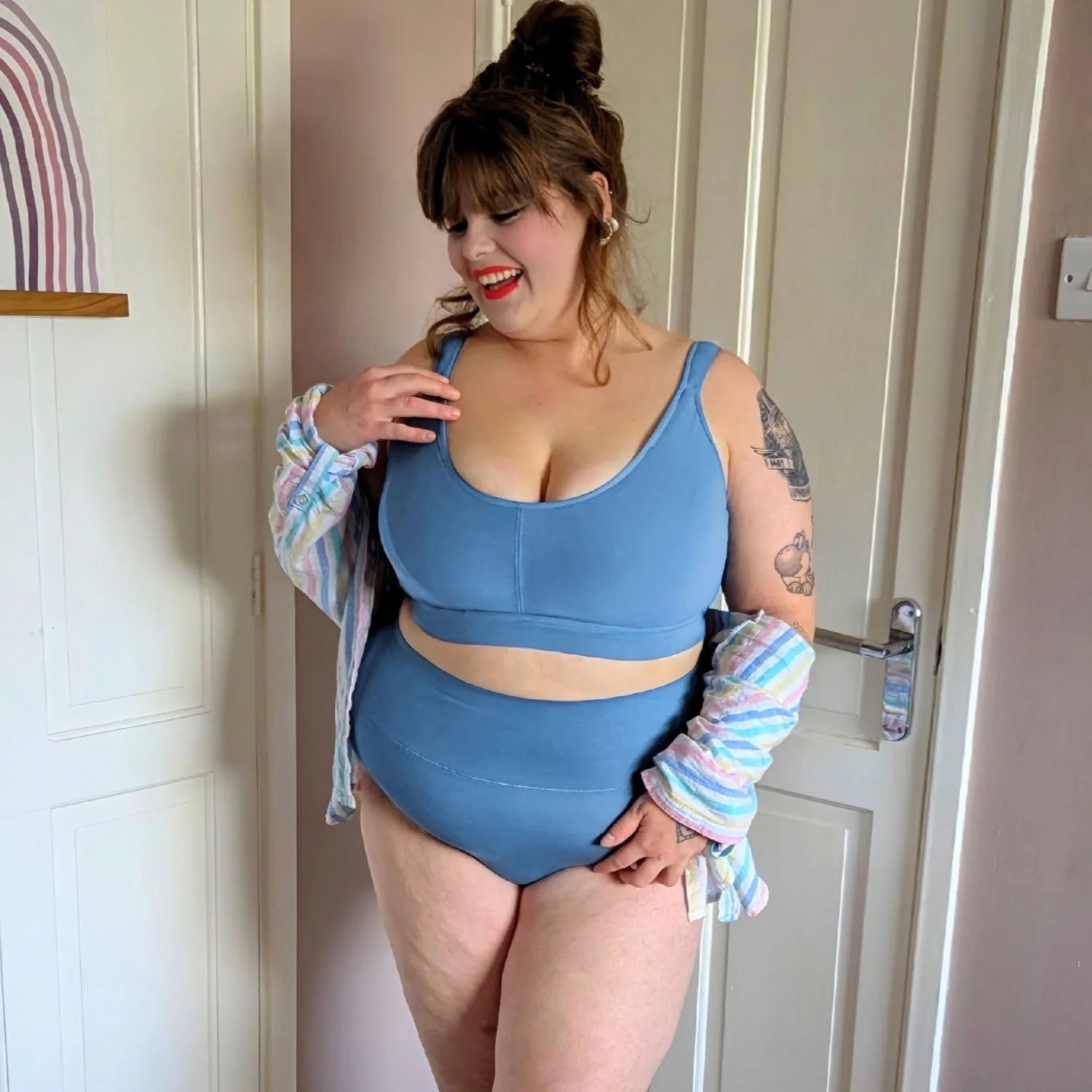 Comfort Cotton Bra - Denim - Image 28