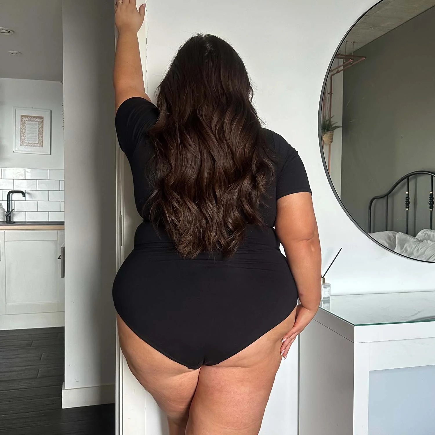 Short Sleeve Cotton Bodysuit - Black - Image 9