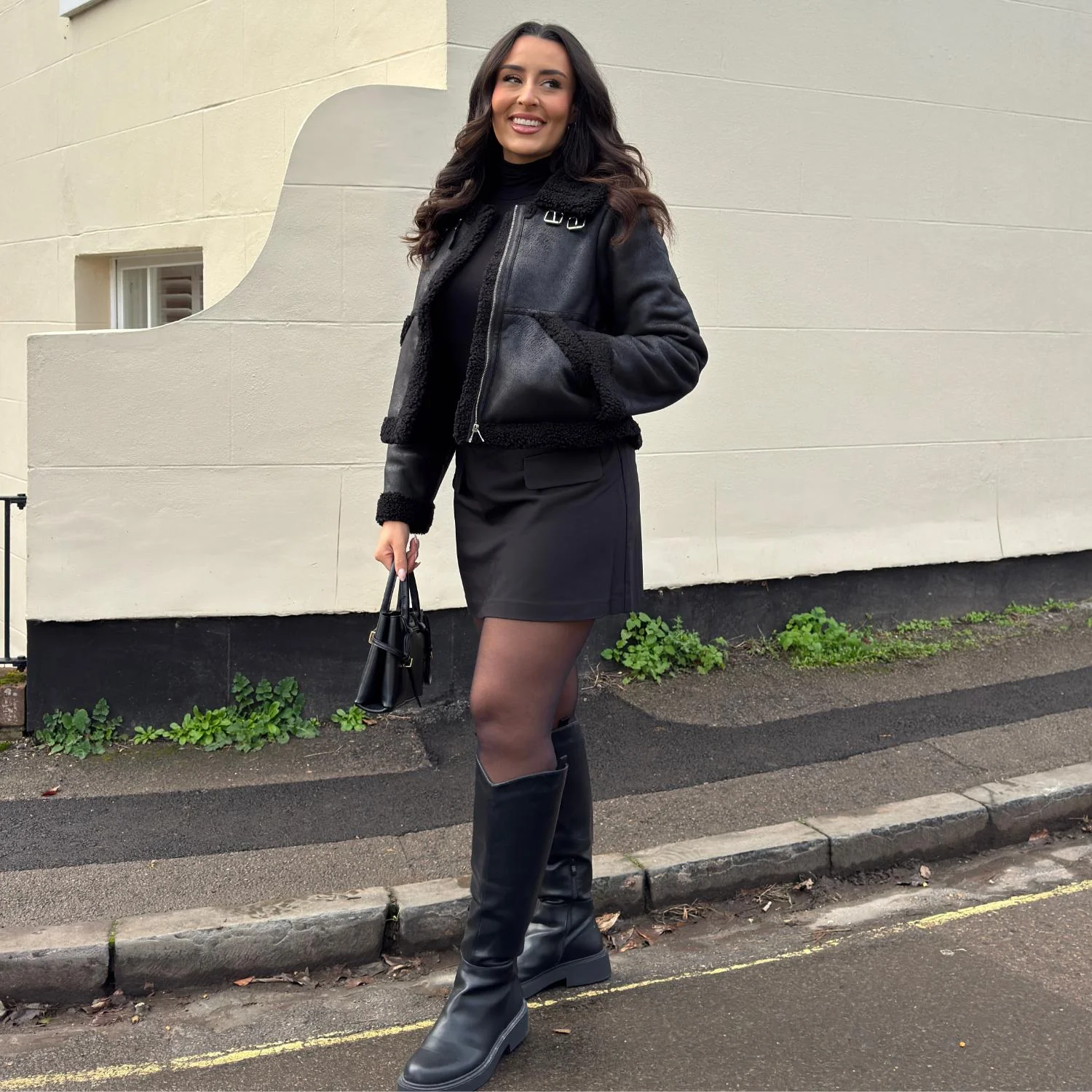 Bessie Aviator Jacket - Black - Image 17
