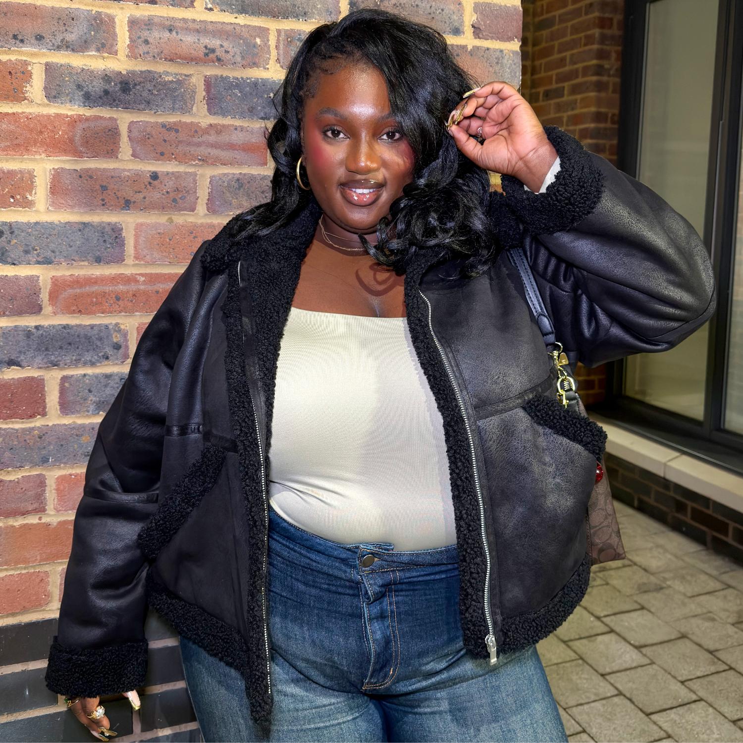 Bessie Aviator Jacket - Black - Image 34