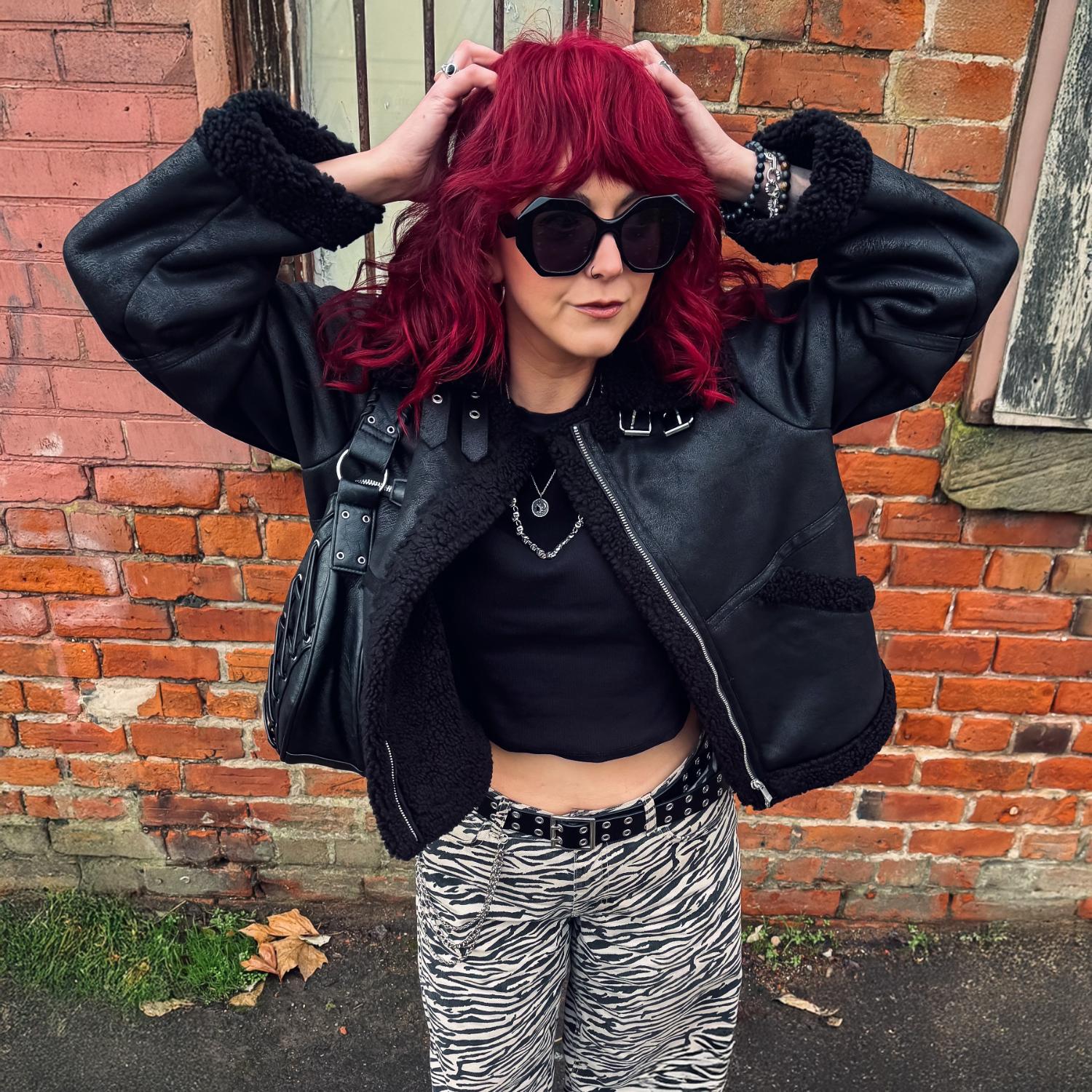 Bessie Aviator Jacket - Black - Image 7