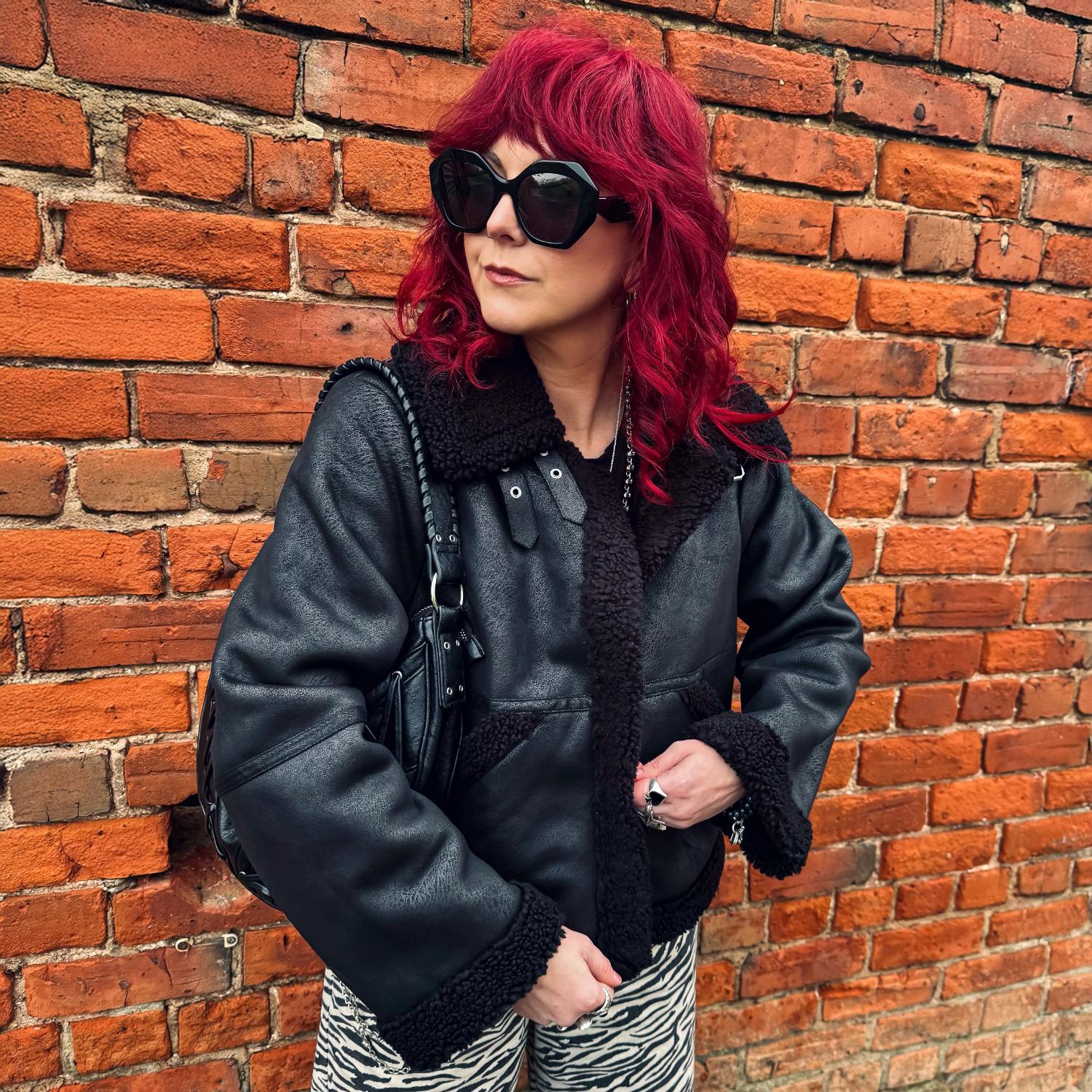 Bessie Aviator Jacket - Black - Image 9
