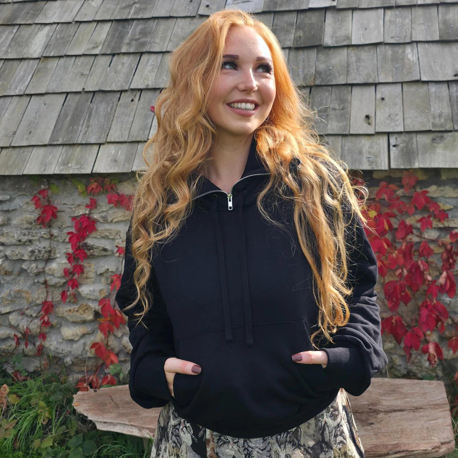Organic Cotton Cropped Hoodie with Bow Back - Image 13