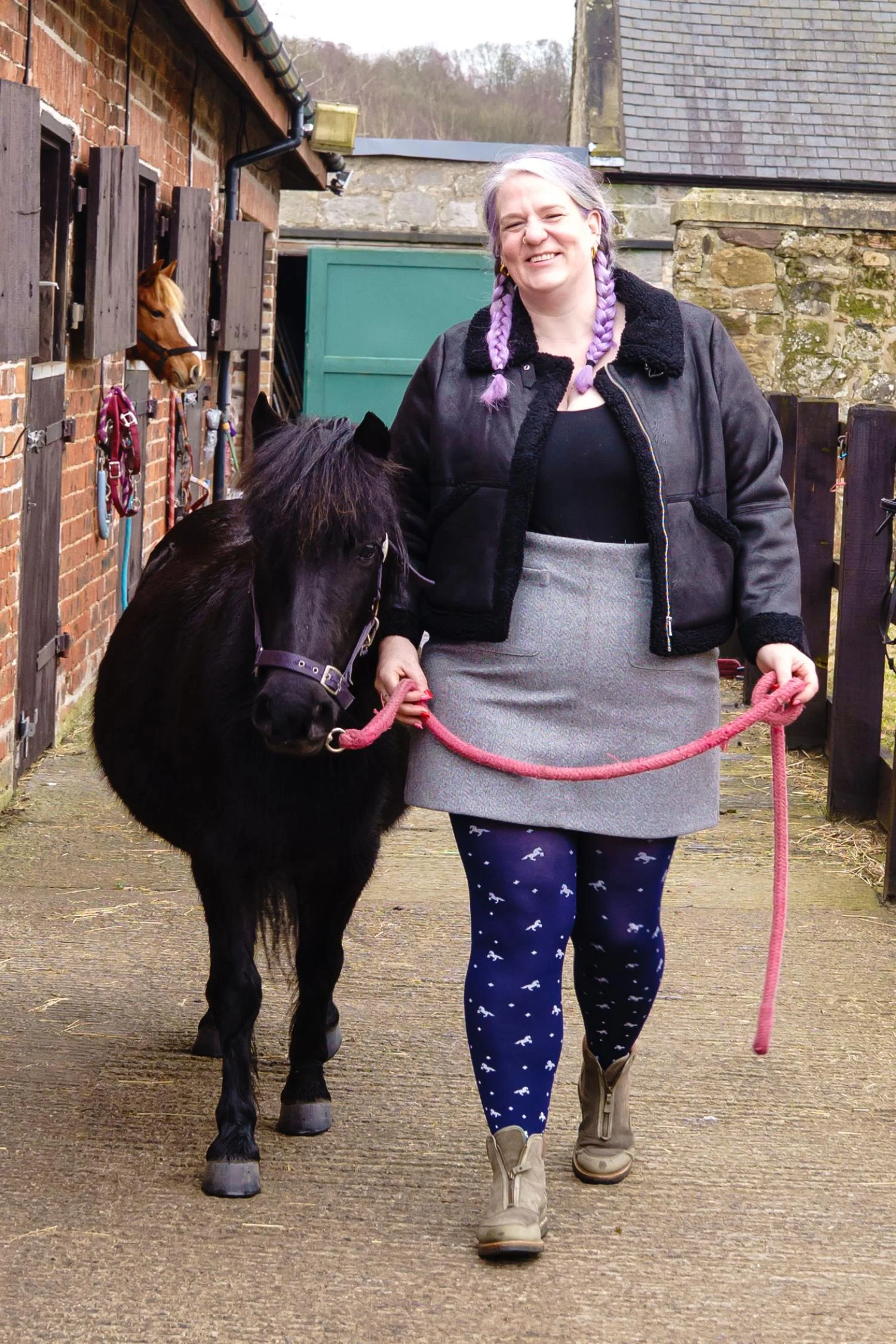 80 Denier Opaque Tights - Dinky Horses - Image 2