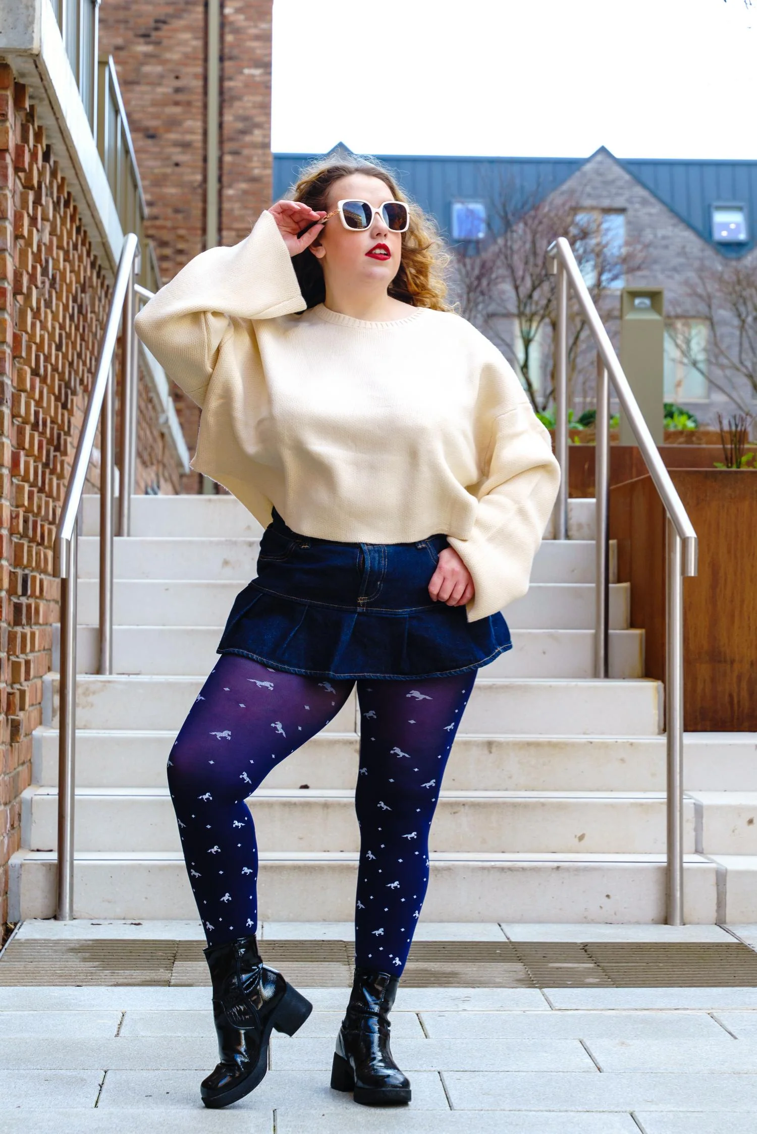 80 Denier Opaque Tights - Dinky Horses - Image 3