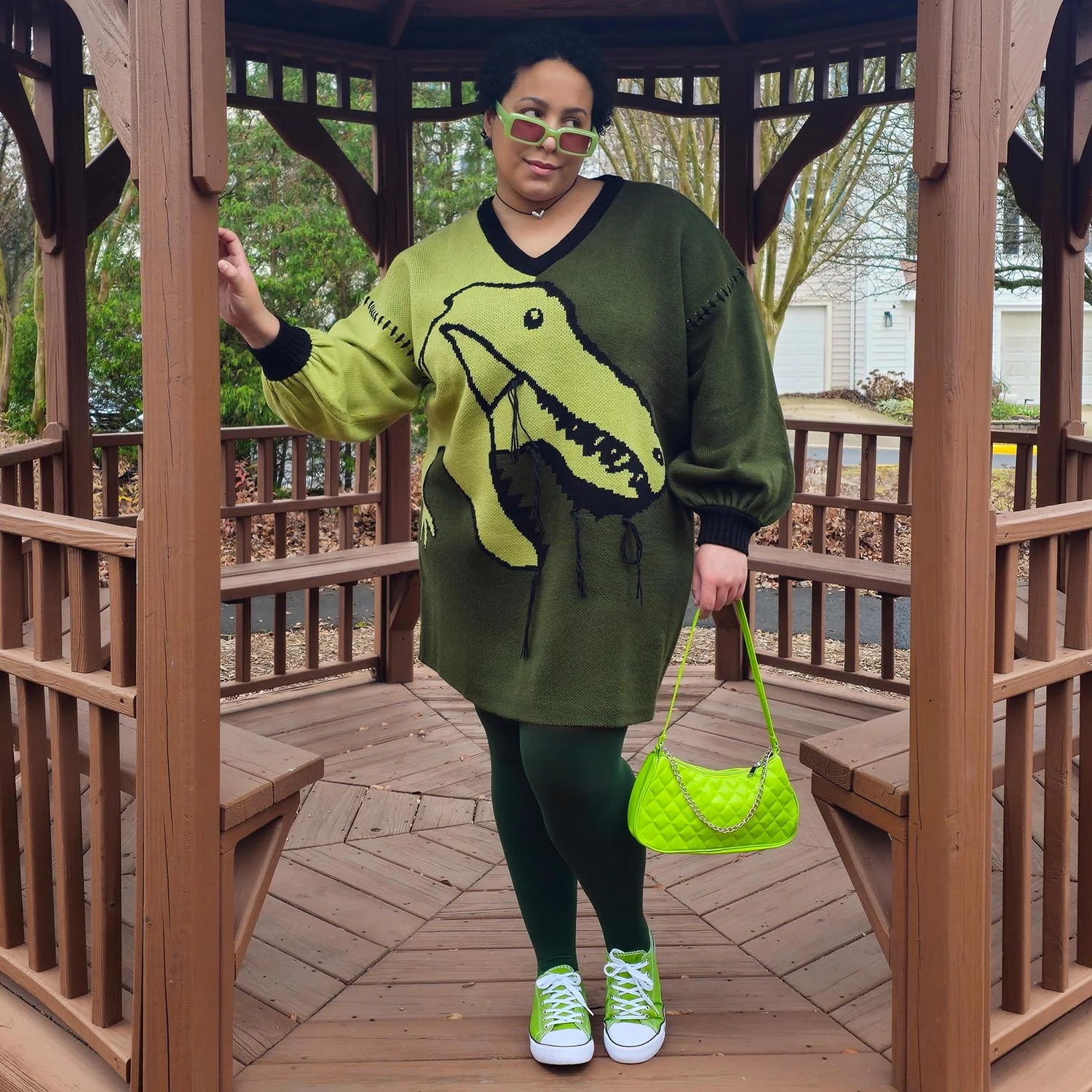 Dinosaur Jumper Dress - Rex - Image 13