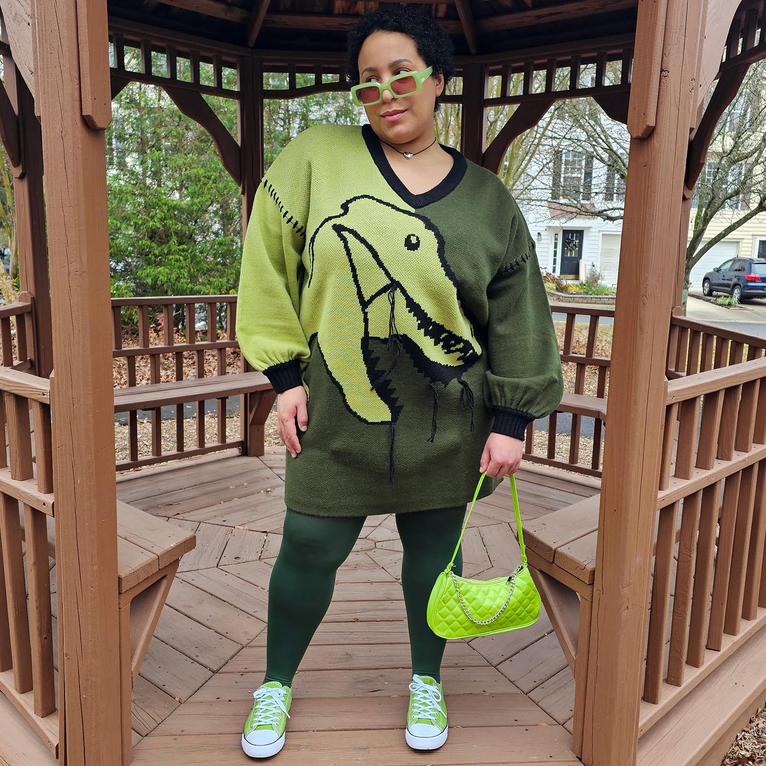 Dinosaur Jumper Dress - Rex - Image 7