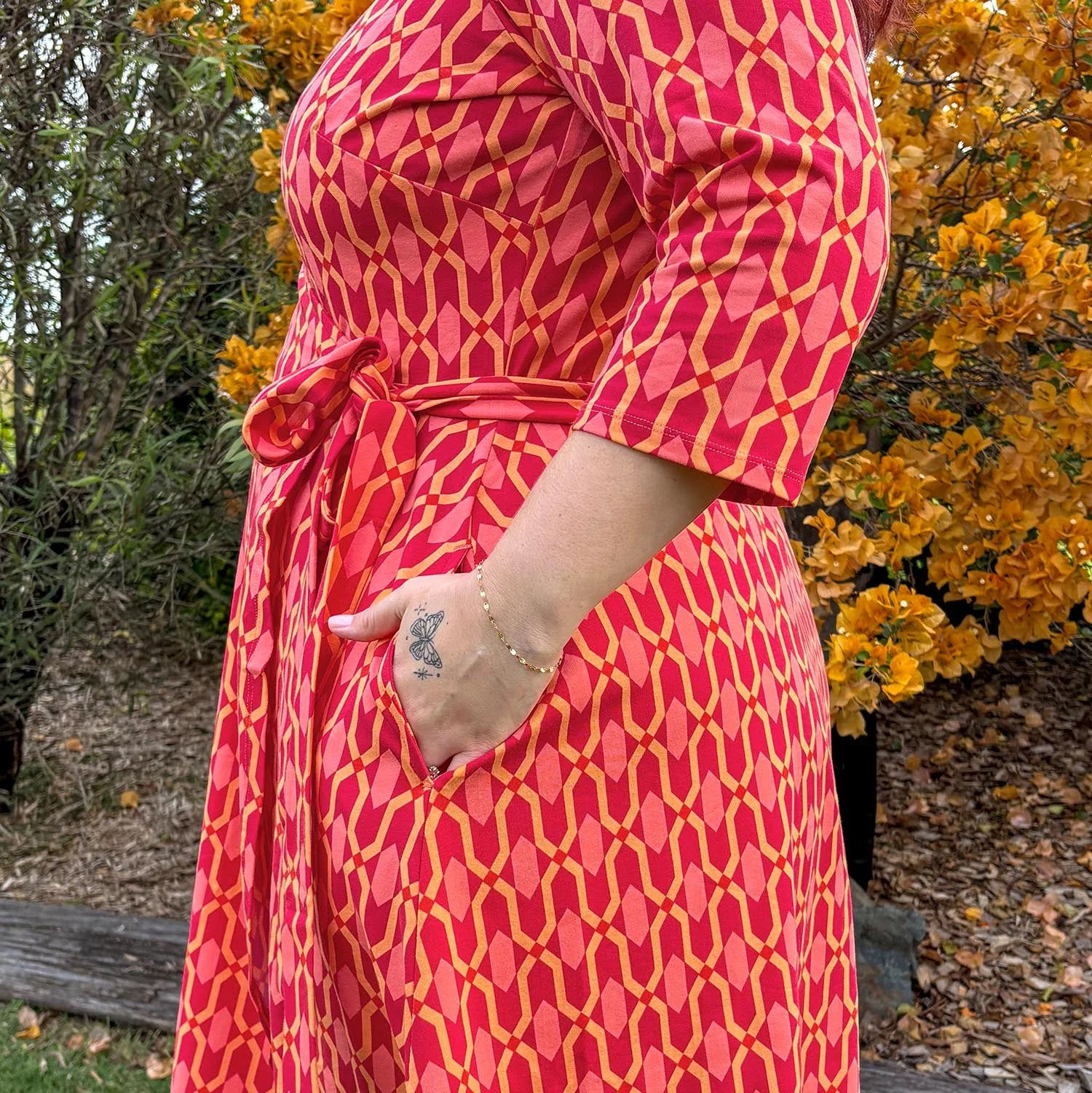 Wrap Dress - Red City - Image 5