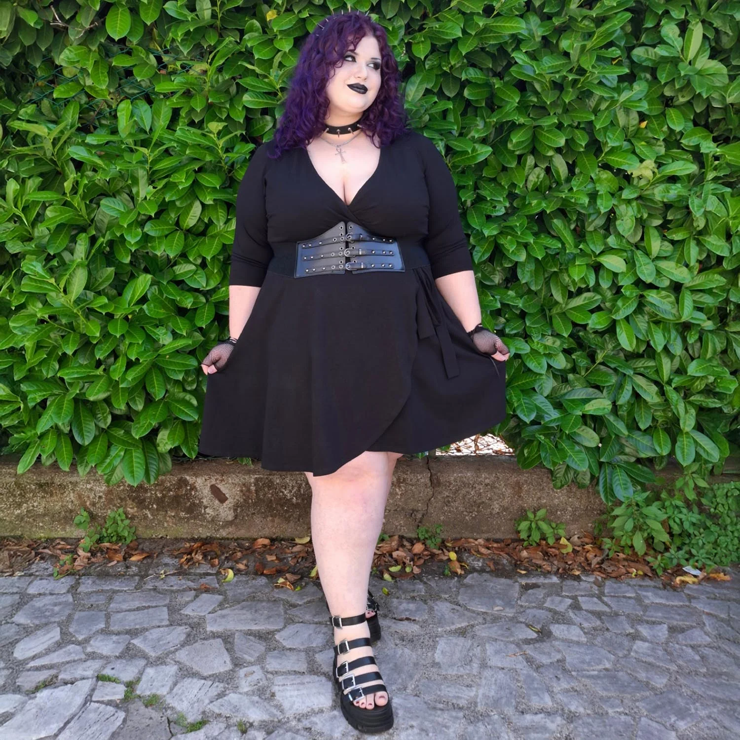 Mini Wrap Dress - Black - Image 10