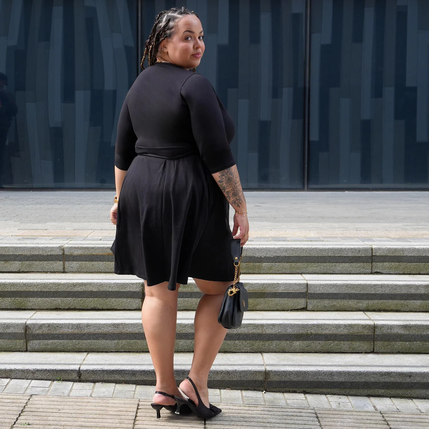 Mini Wrap Dress - Black - Image 12