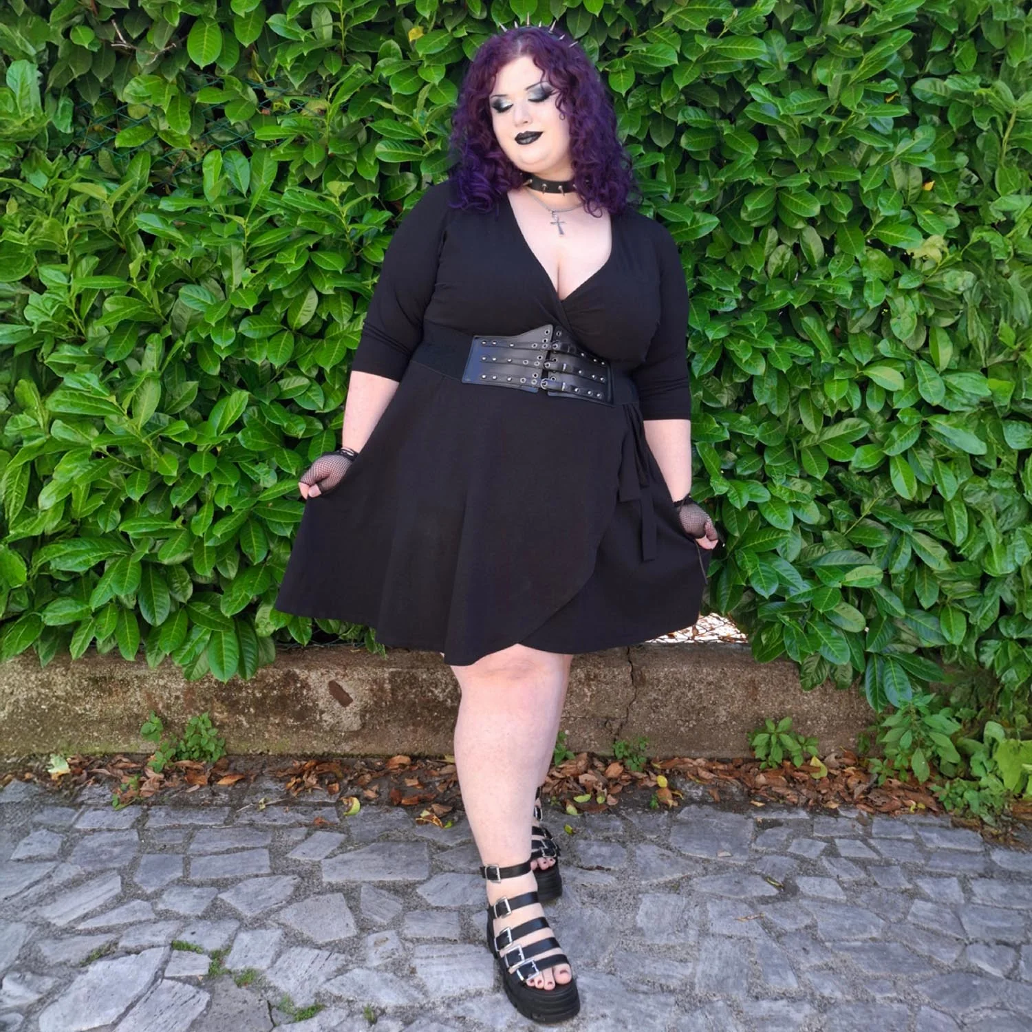 Mini Wrap Dress - Black - Image 16