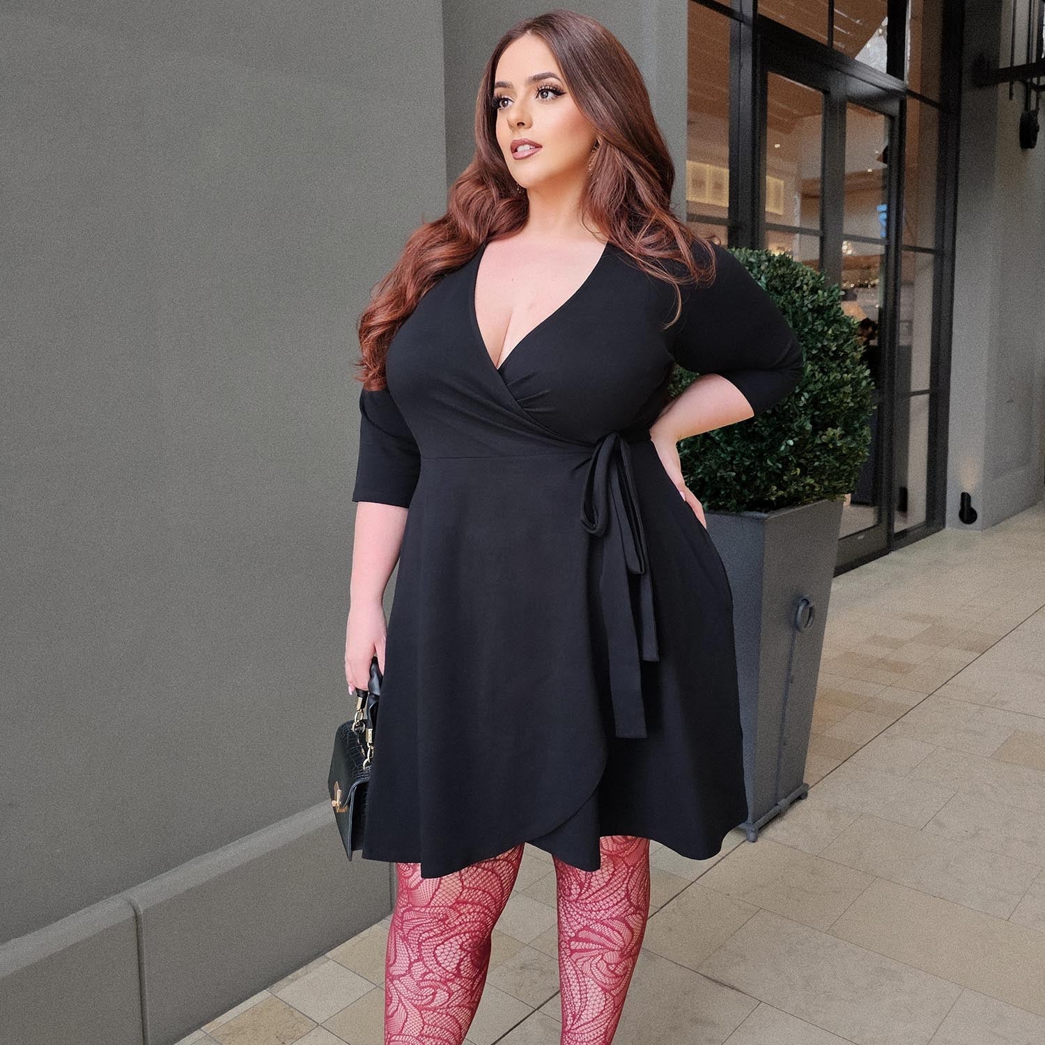Mini Wrap Dress - Black - Image 17